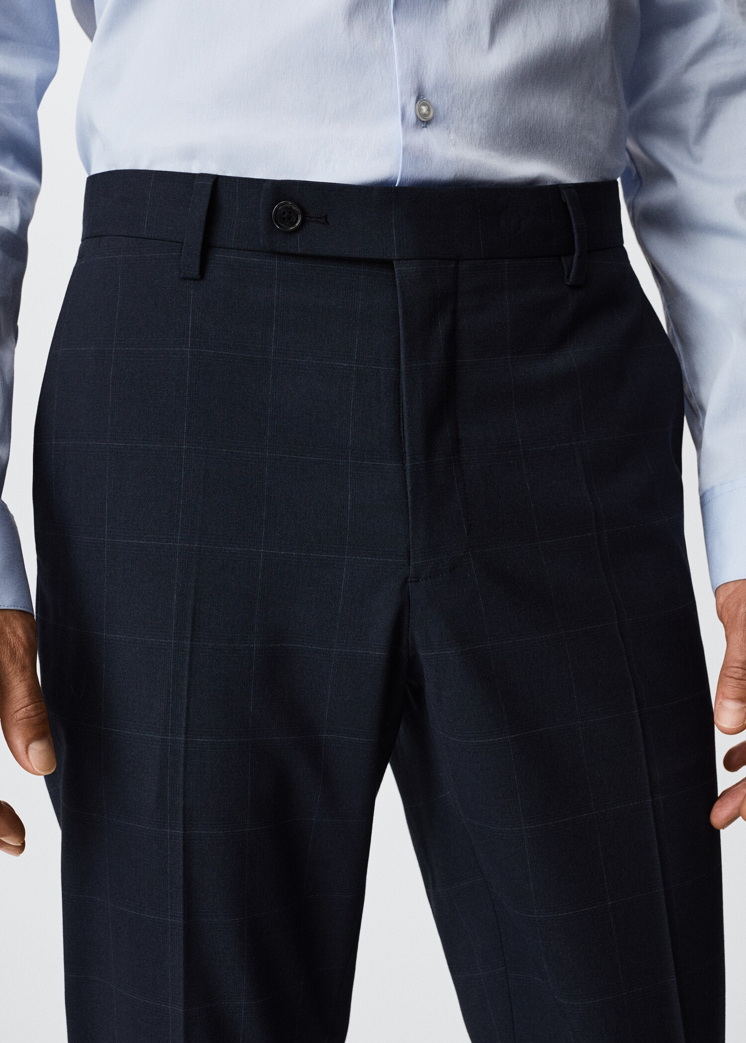 Pantalons vestir slim fit quadres - Detall de l'article 1