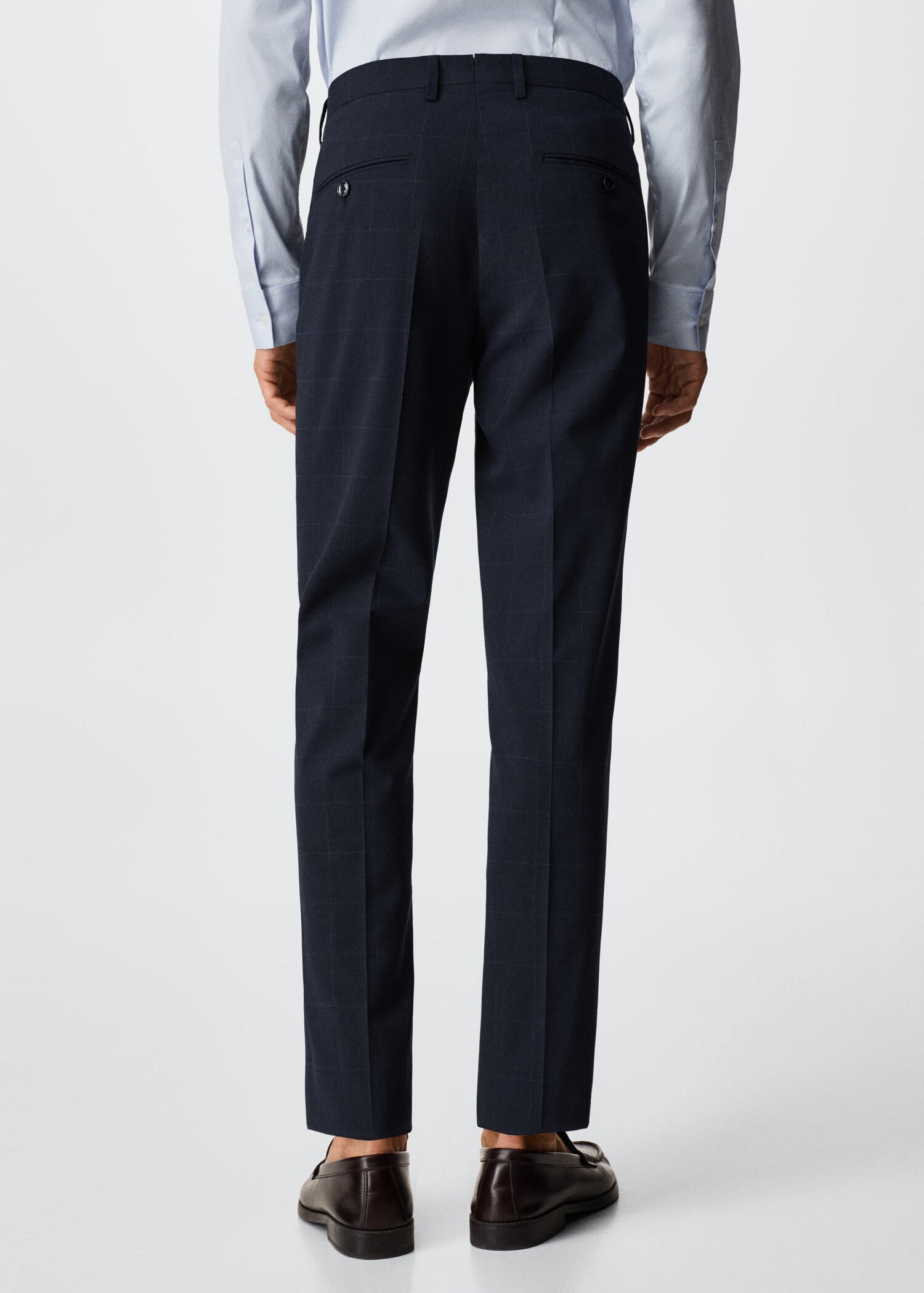 Pantalons vestir slim fit quadres - Revers de l'article