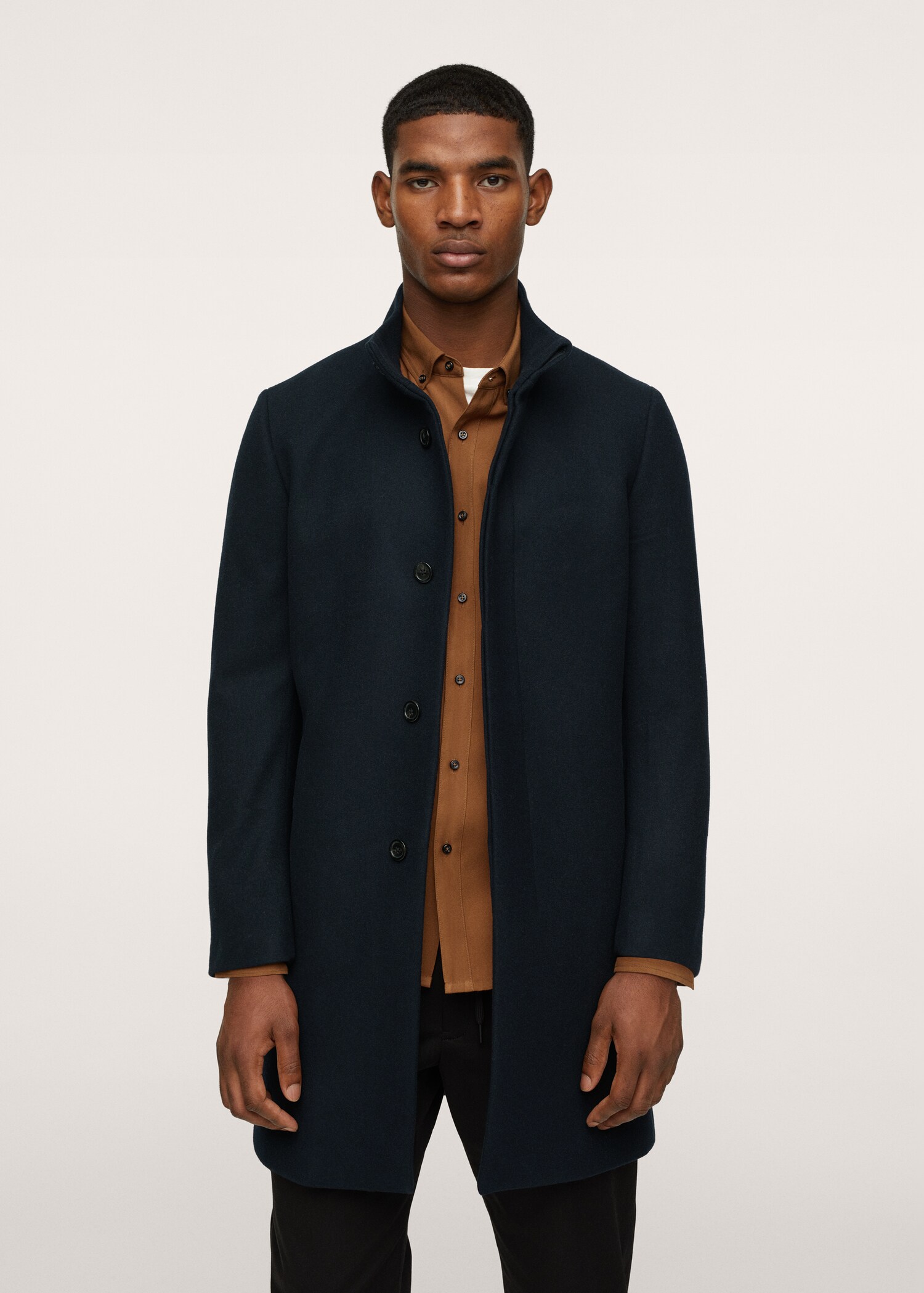 Wool funnel neck coat - Medium plane
