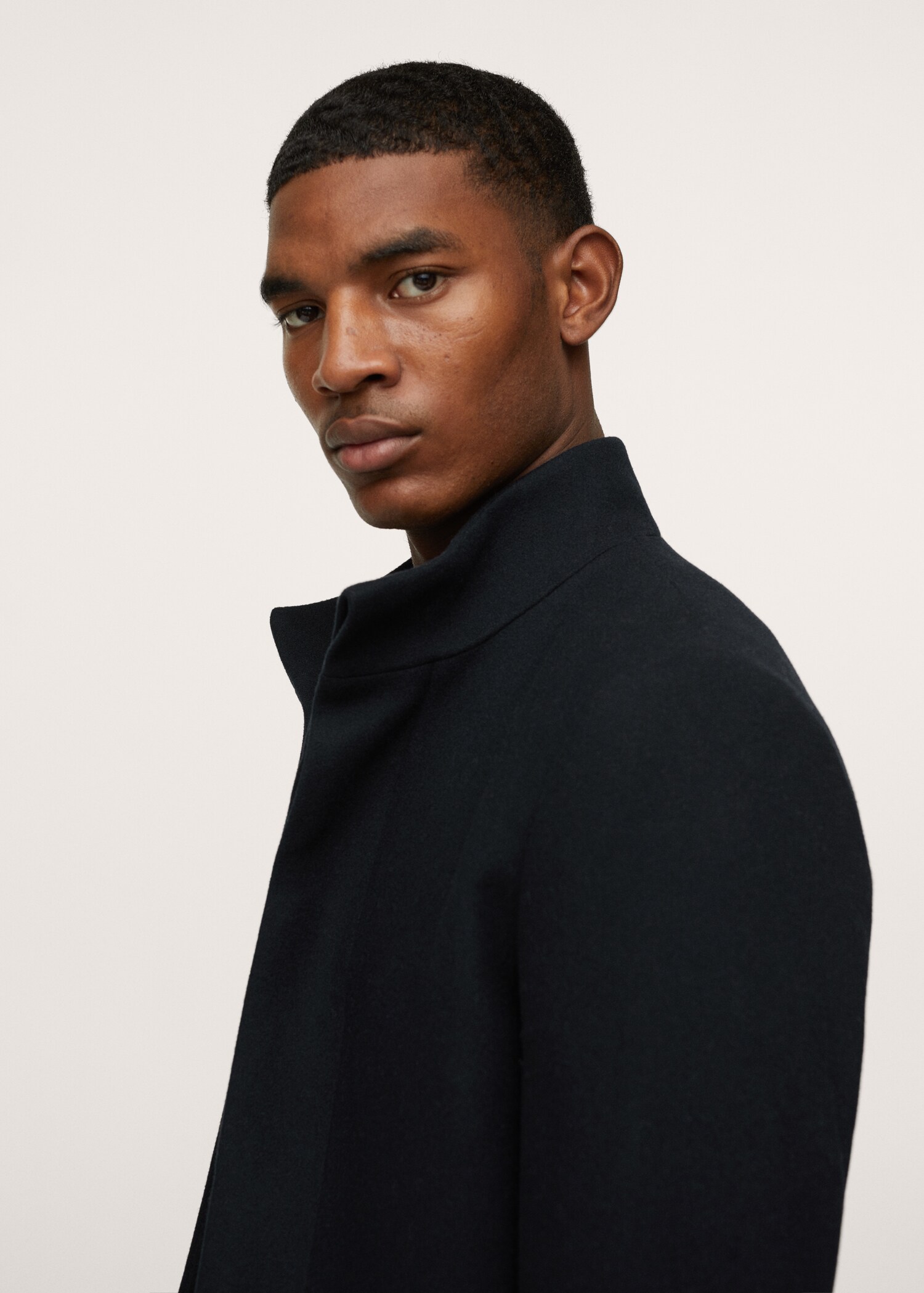 Wool funnel neck coat - Details of the article 1