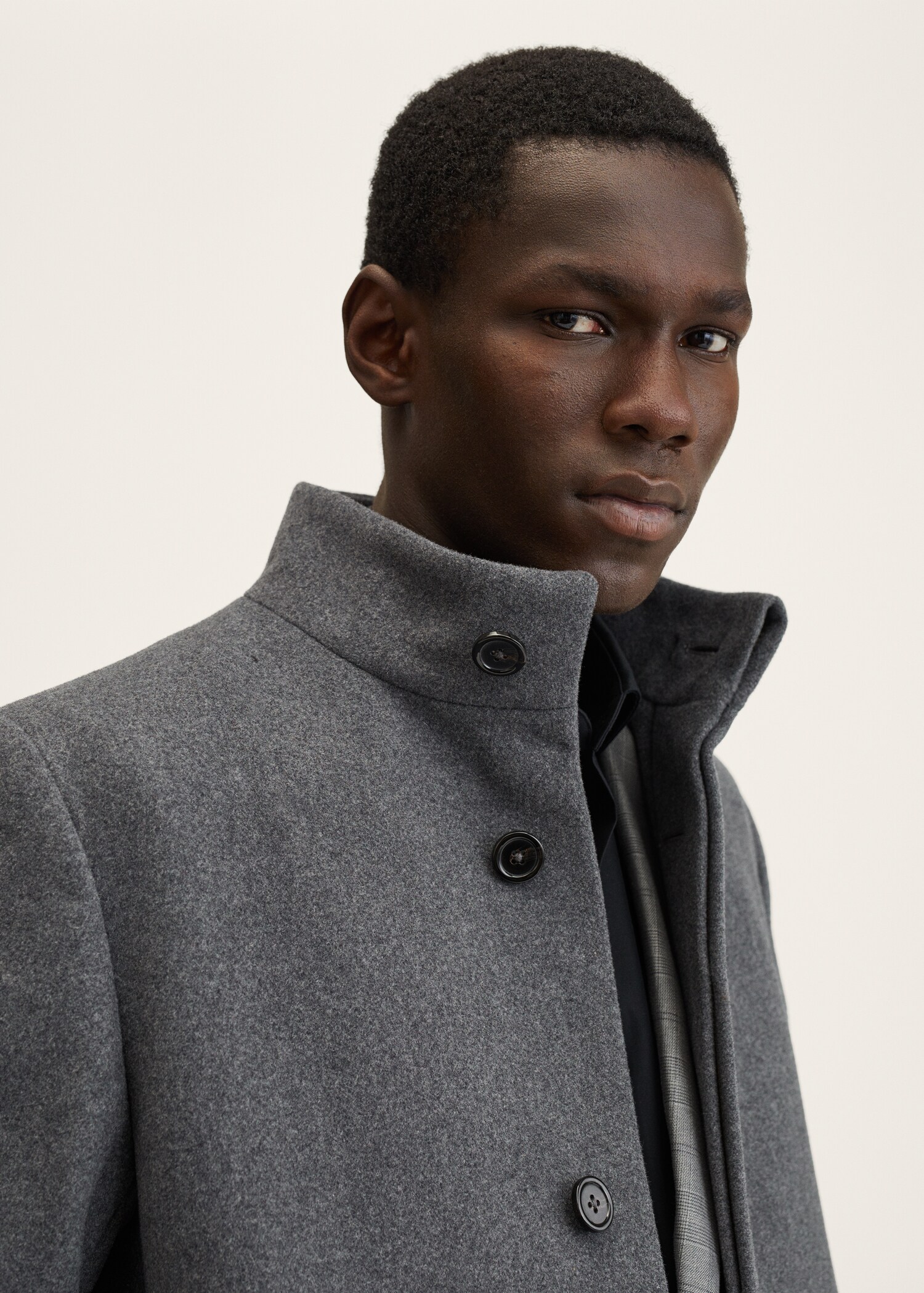 Wool funnel neck coat - Details of the article 3