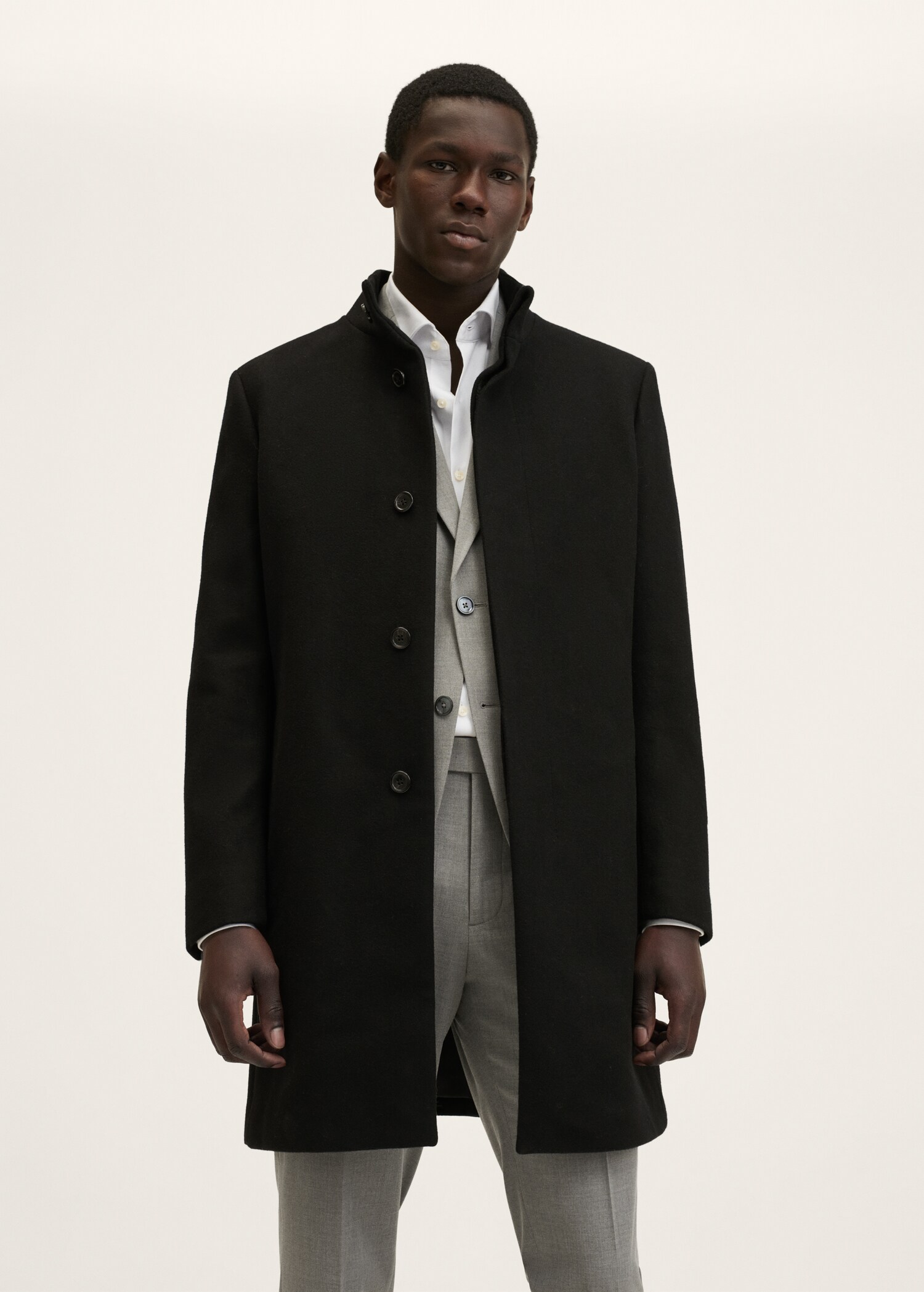 Wool funnel neck coat - Medium plane
