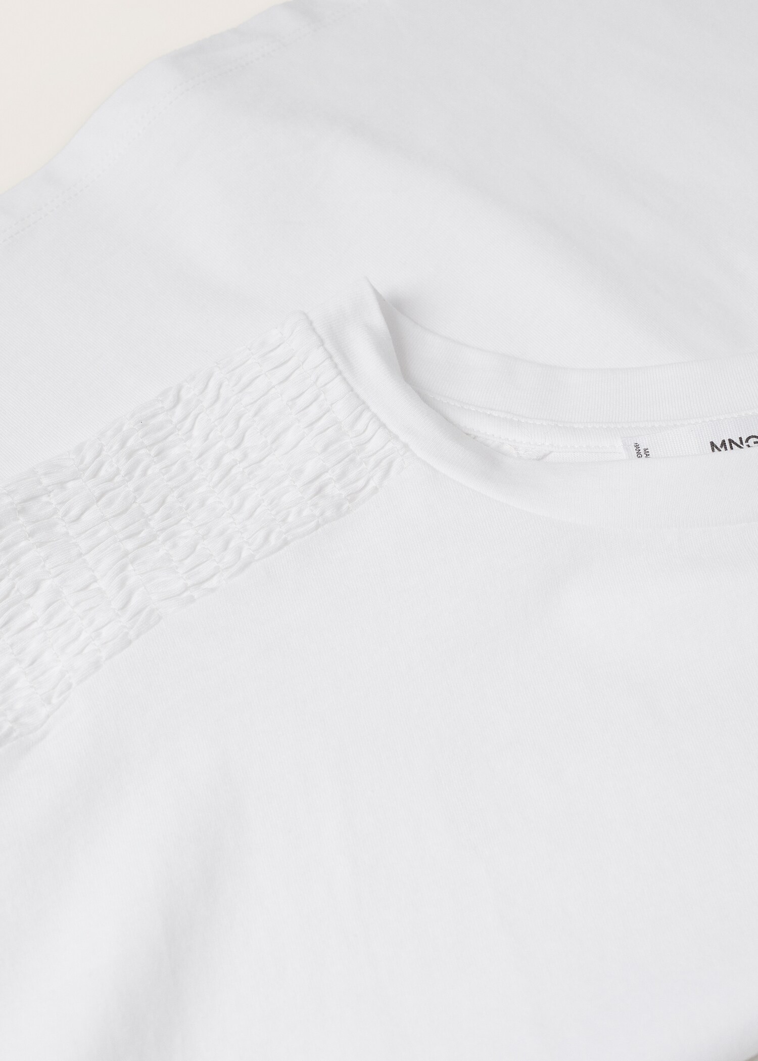 Gathered cotton t-shirt - Details of the article 8