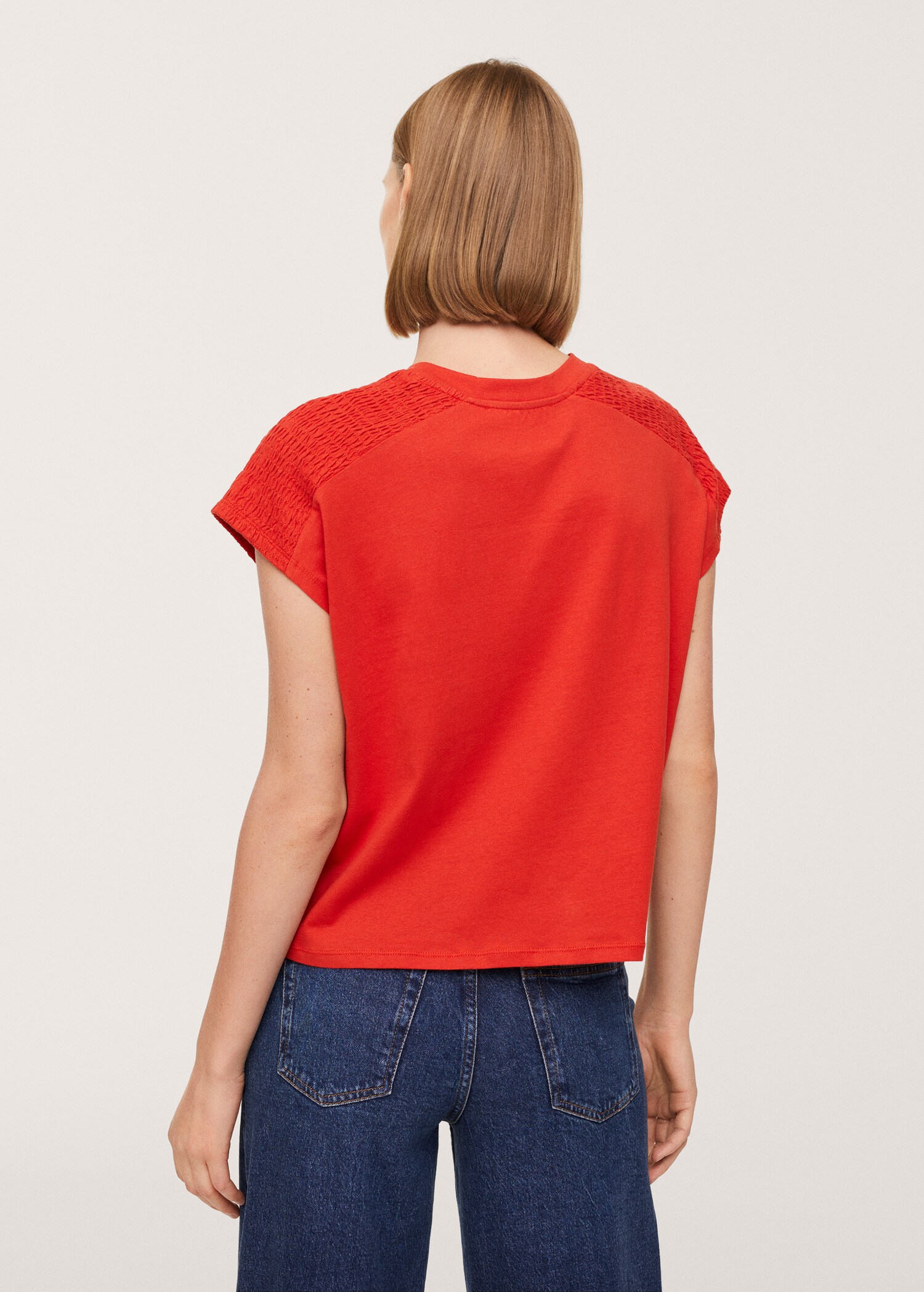 Gathered cotton t-shirt - Reverse of the article