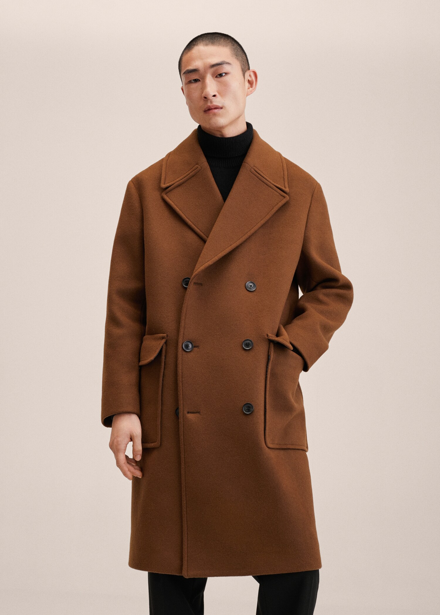 Recycled wool oversize coat - Medium plane