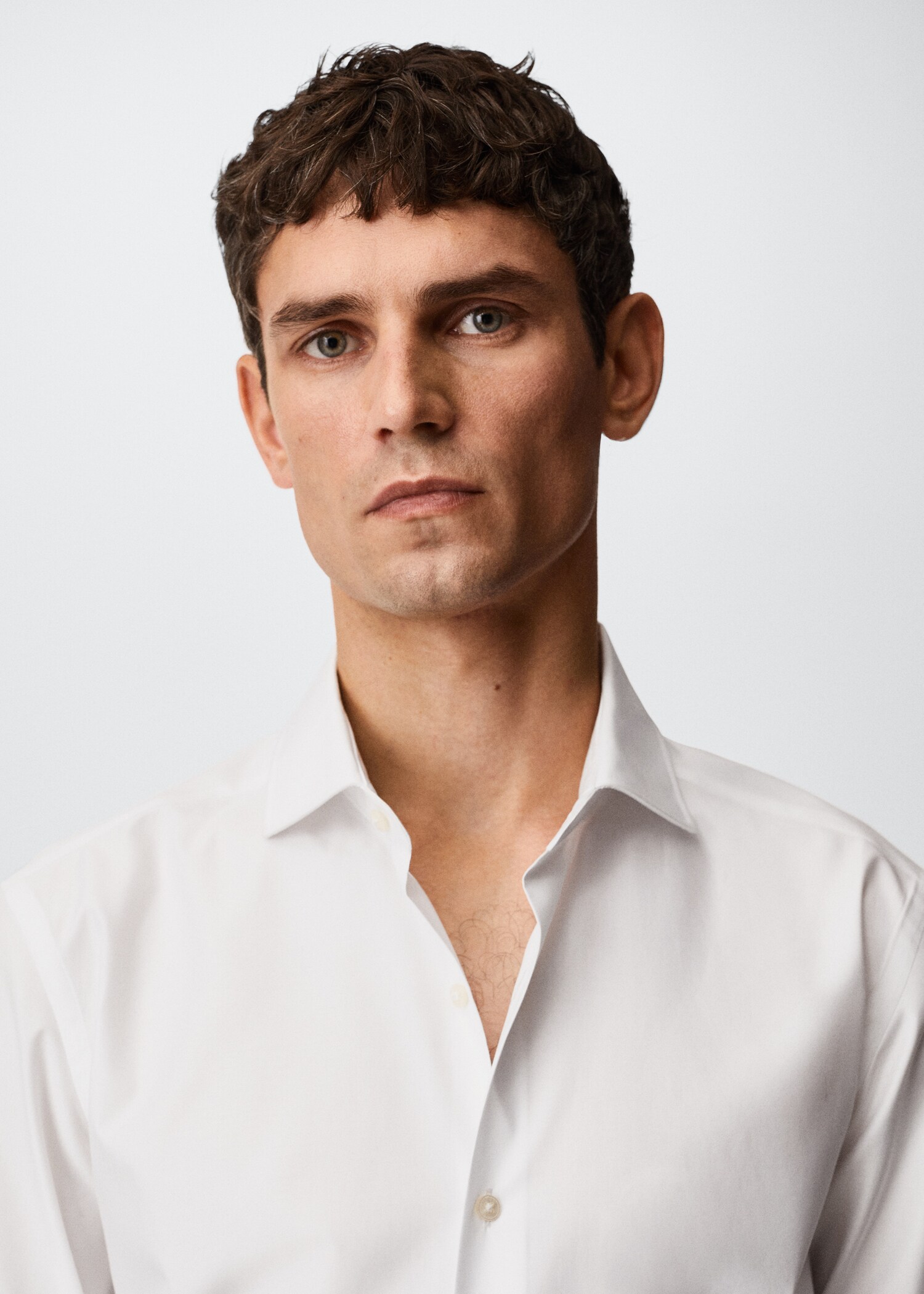 Slim fit cotton suit shirt - Details of the article 1