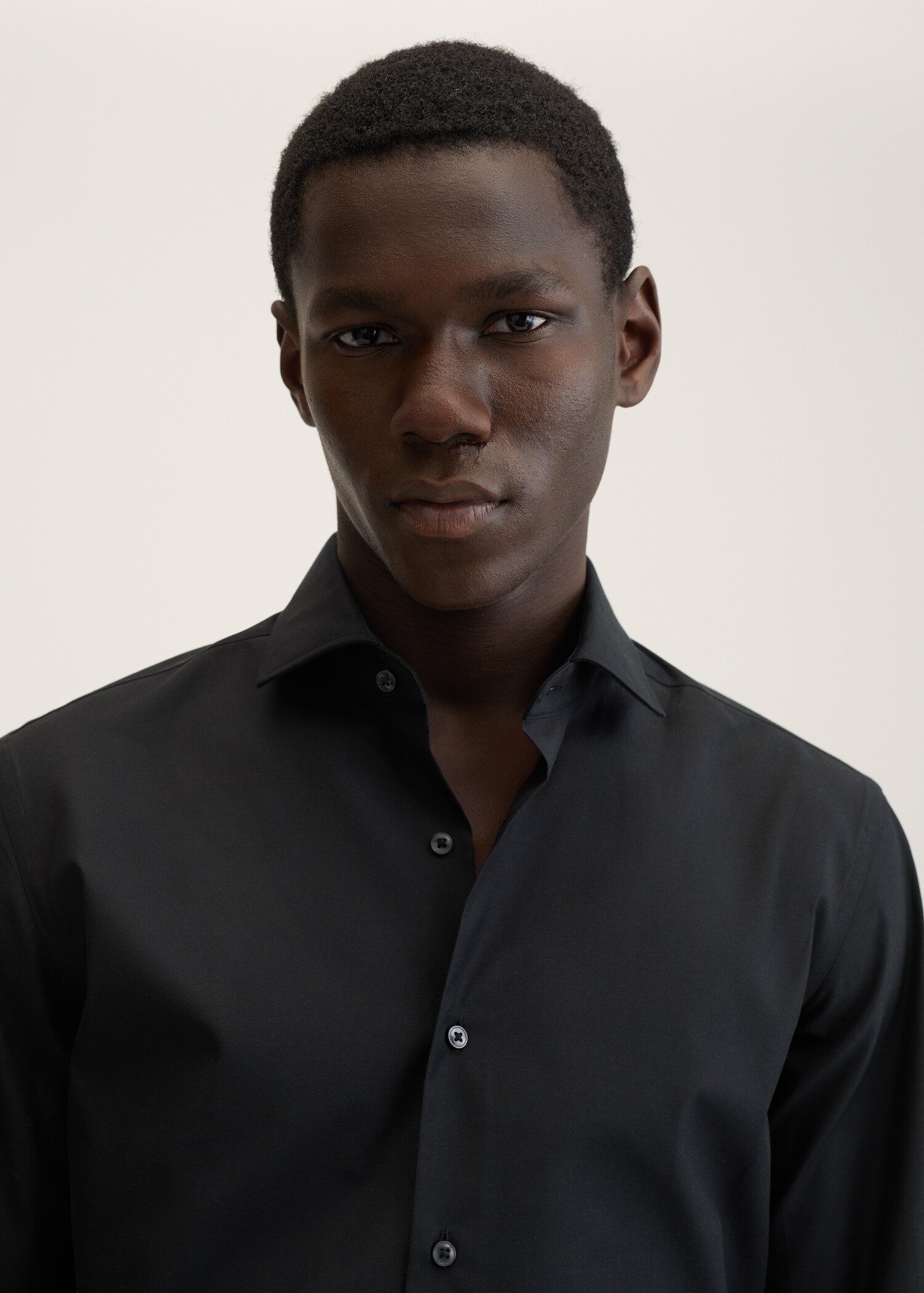 Slim fit cotton suit shirt - Details of the article 1