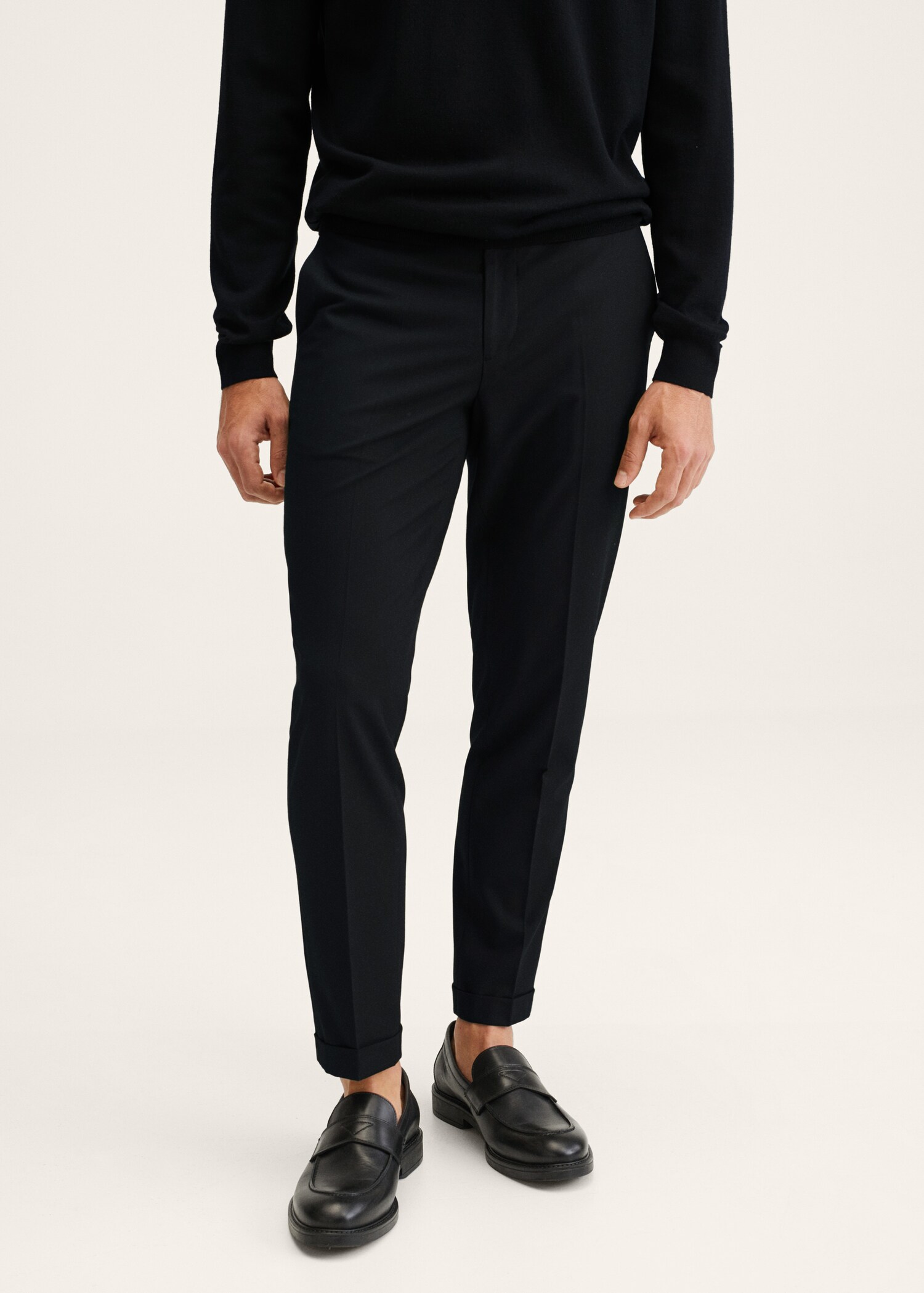 Oblekové kalhoty slim fit - Náhled ve středové rovině