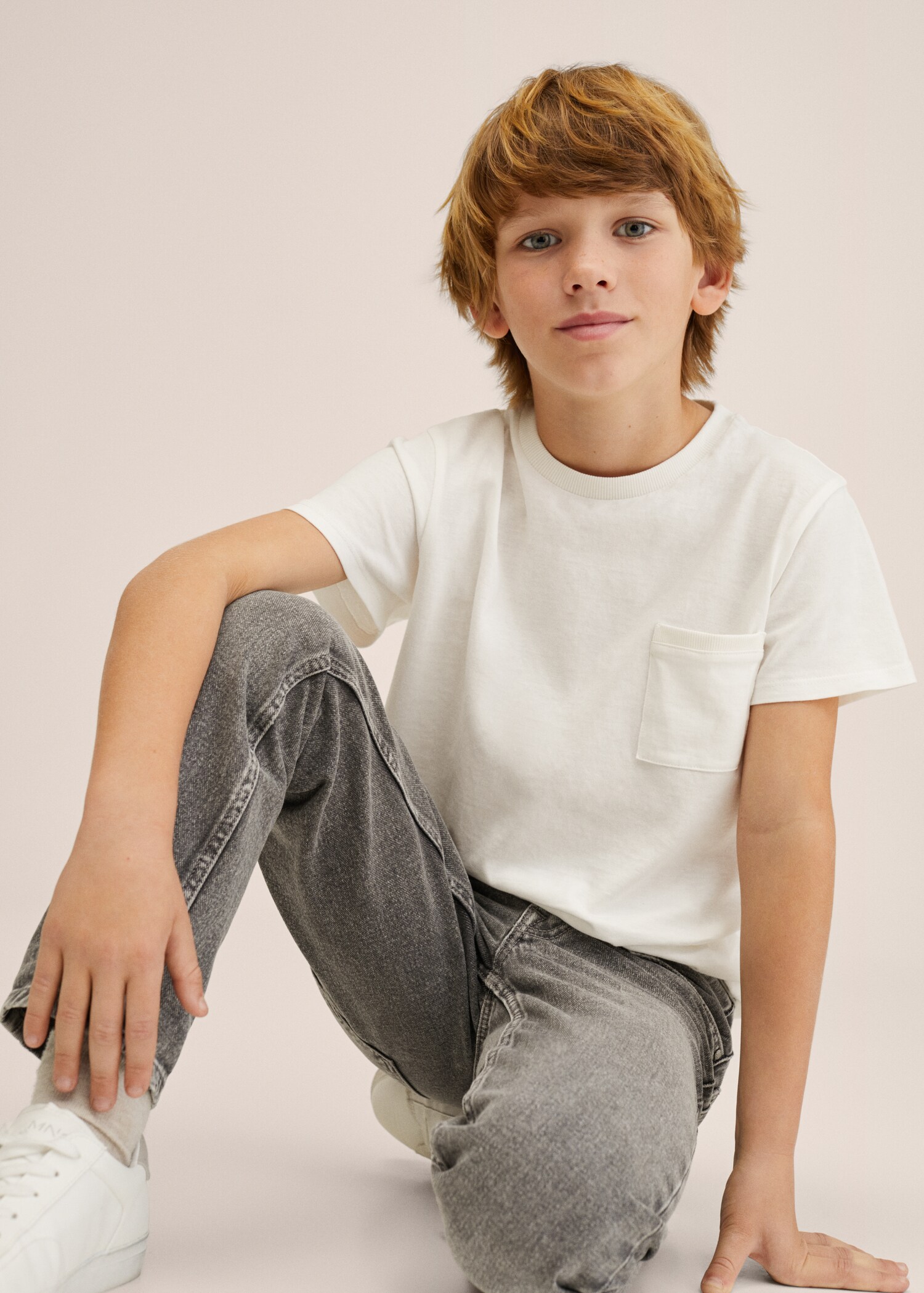 Washed slim-fit jeans - Medium plane