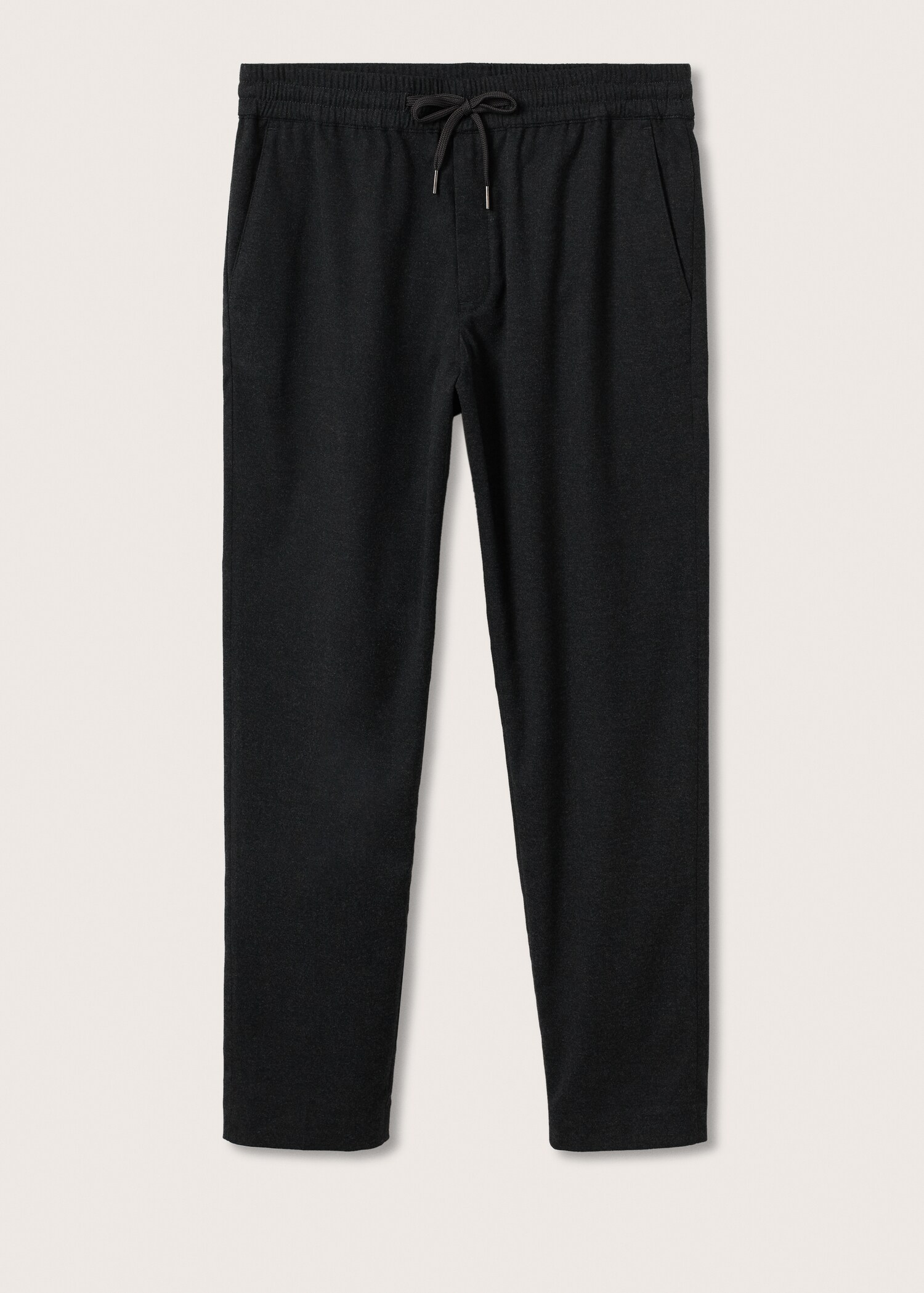 Elastic-waist straight trousers - Article without model