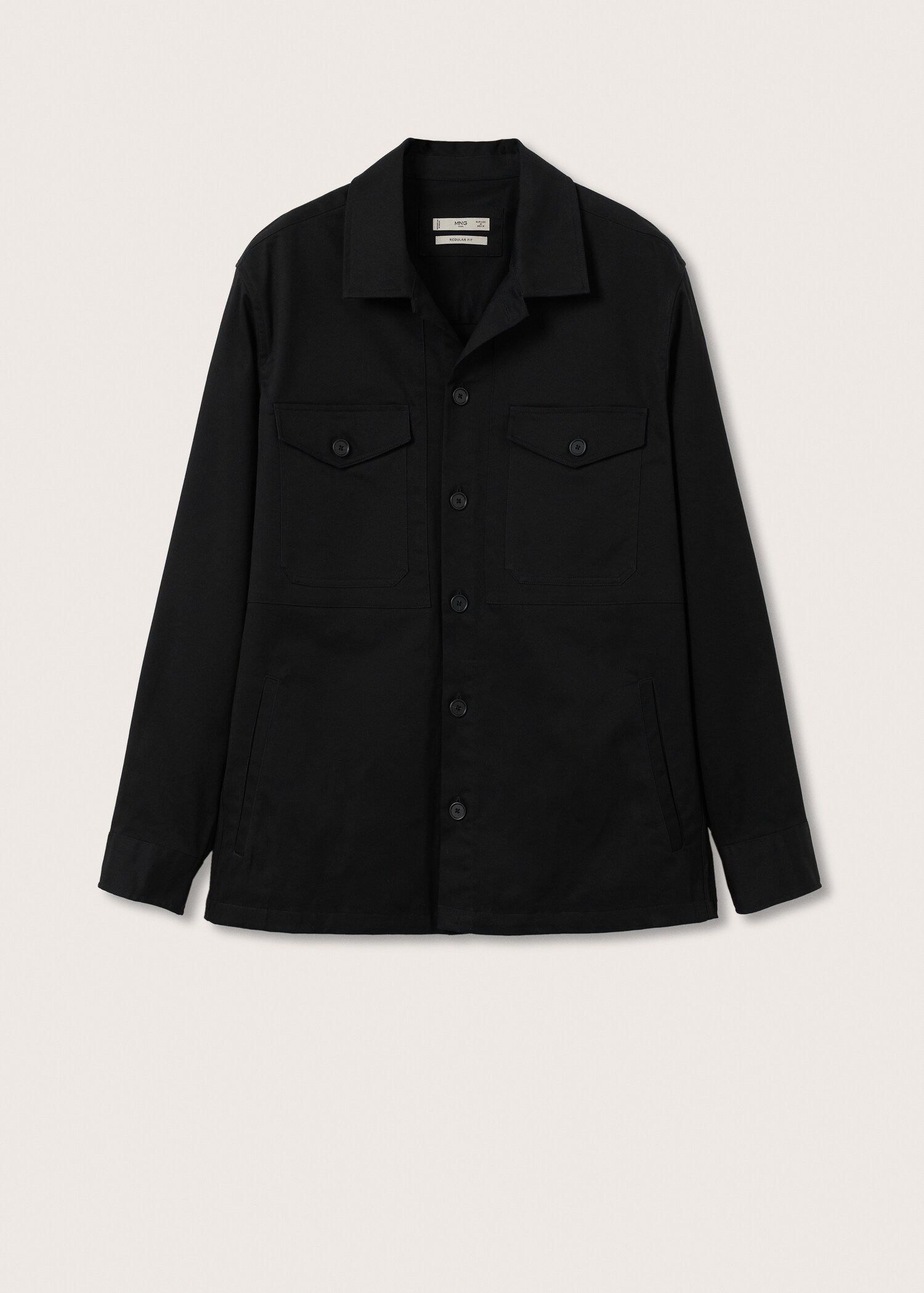 Chest-pocket cotton overshirt - Article without model