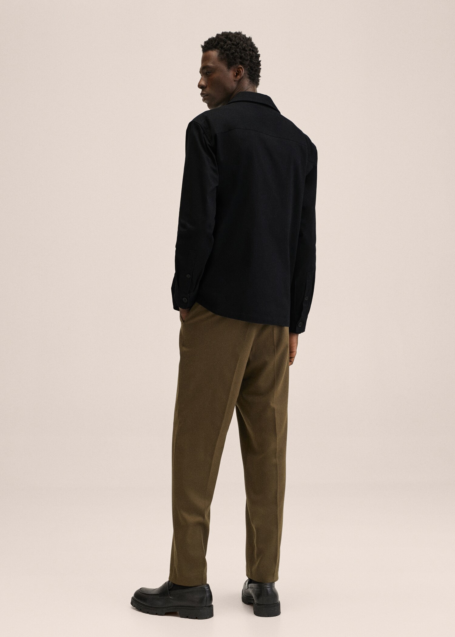 Chest-pocket cotton overshirt - Reverse of the article