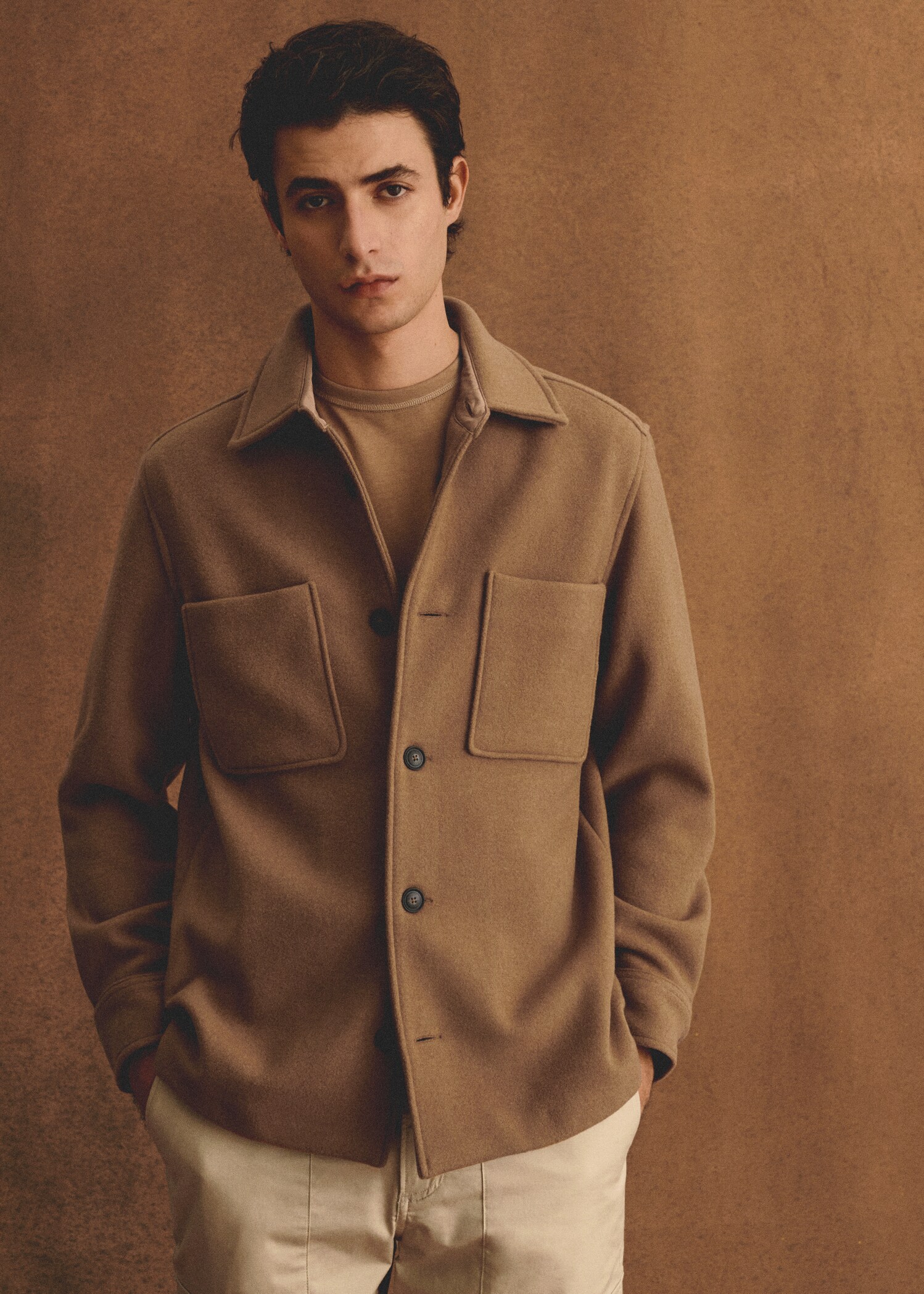 Wool overshirt with pockets - Details of the article 5