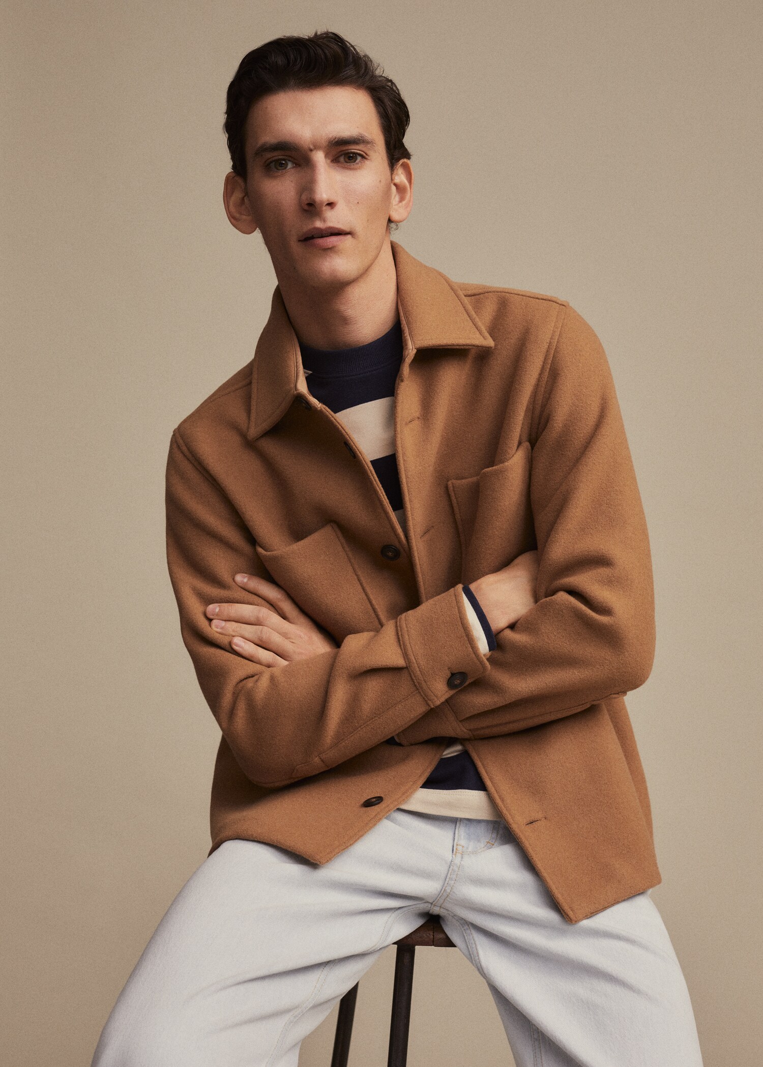 Wool overshirt with pockets - Details of the article 9