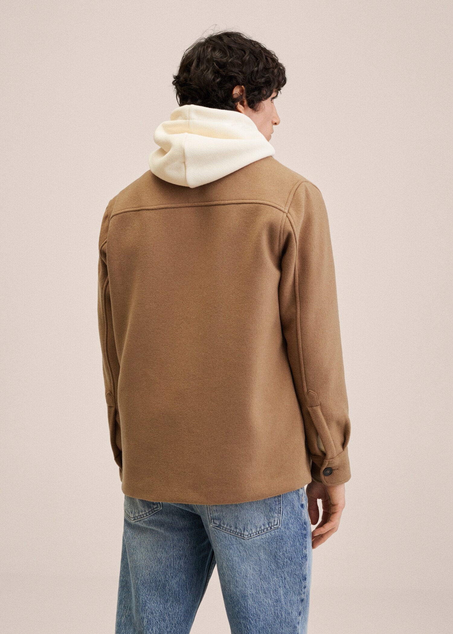 Wool overshirt with pockets - Reverse of the article