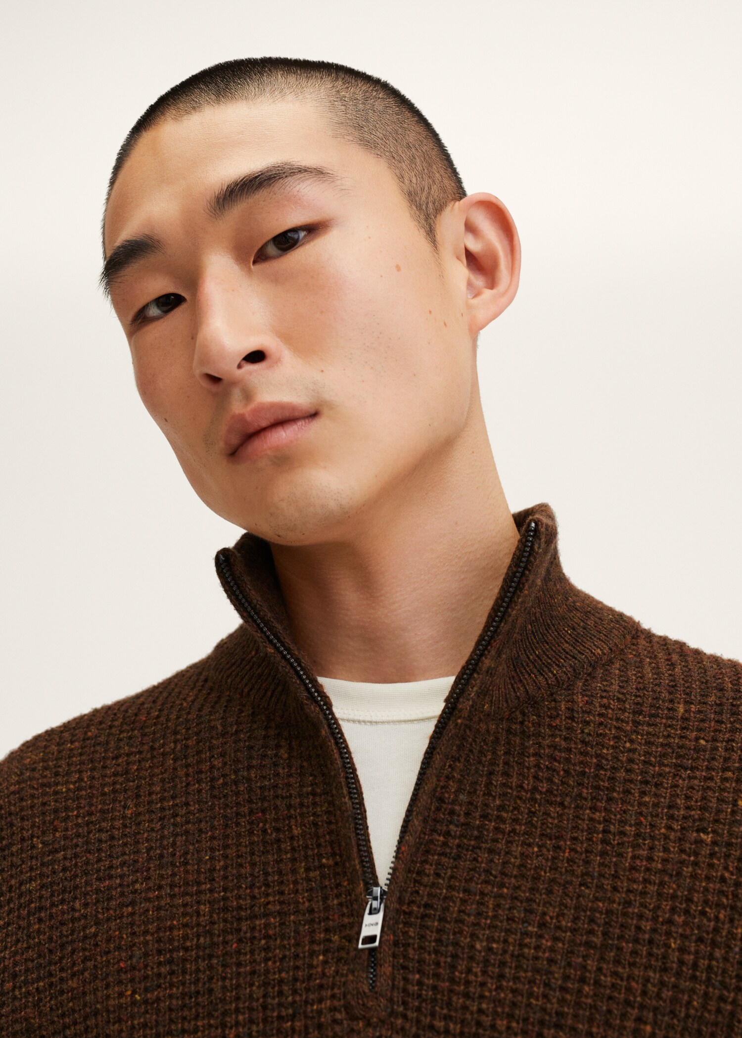 Wool zip neck jumper - Details of the article 1