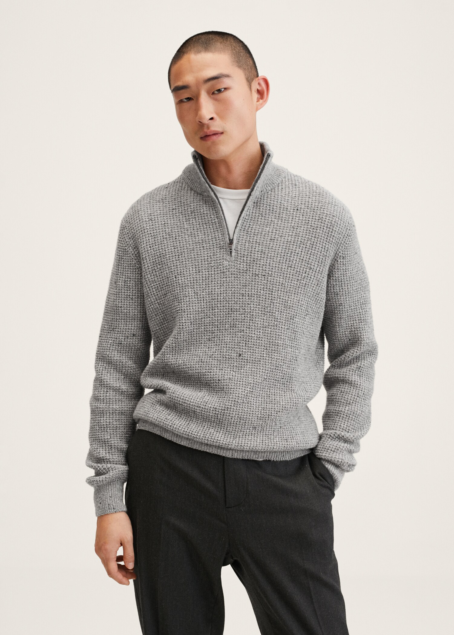 Wool zip neck jumper - Medium plane