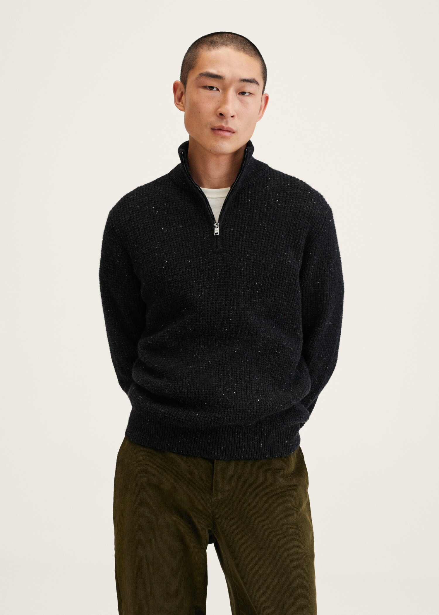 Wool zip neck jumper - Medium plane