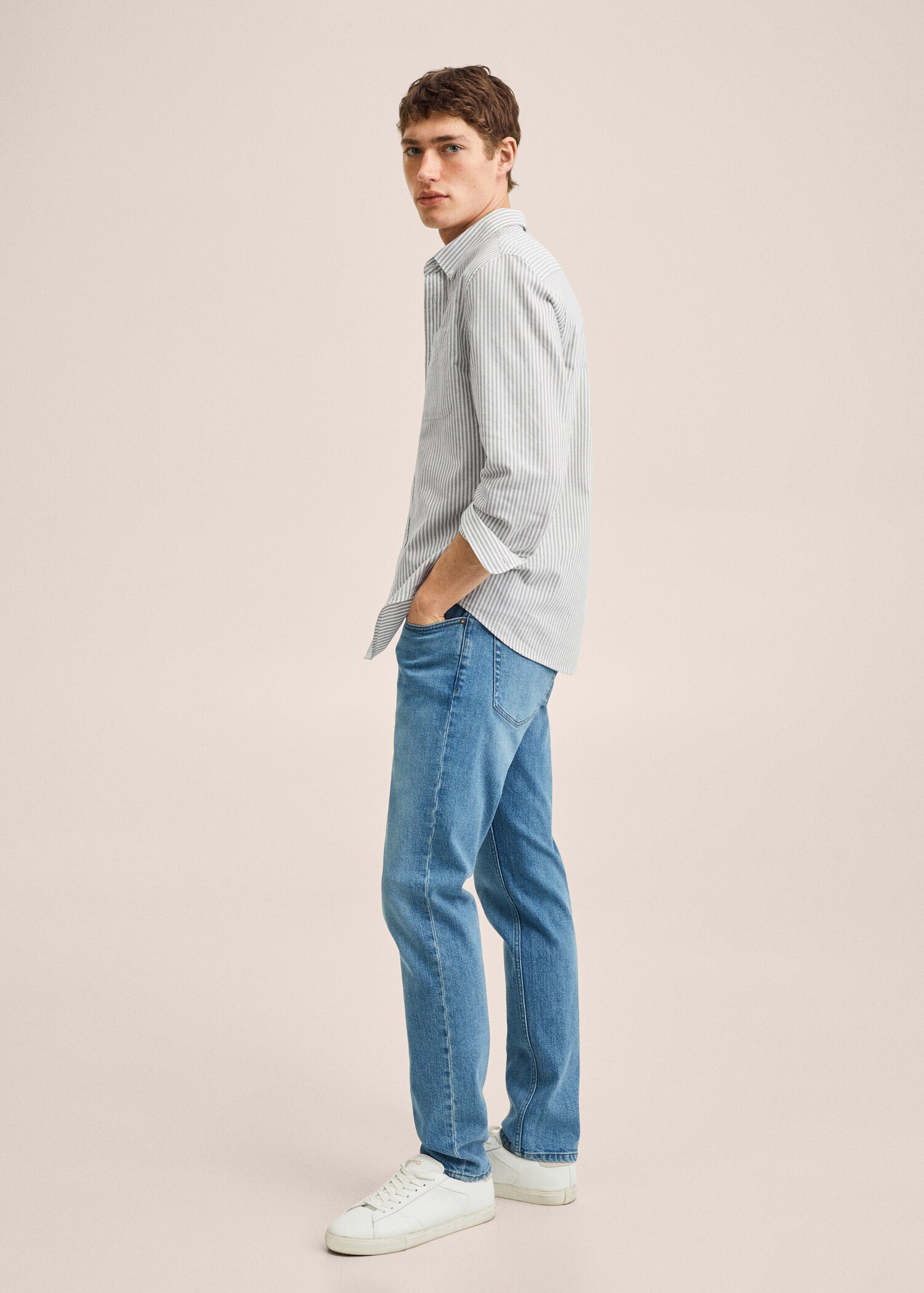 Regular-fit cotton striped shirt - Details of the article 2