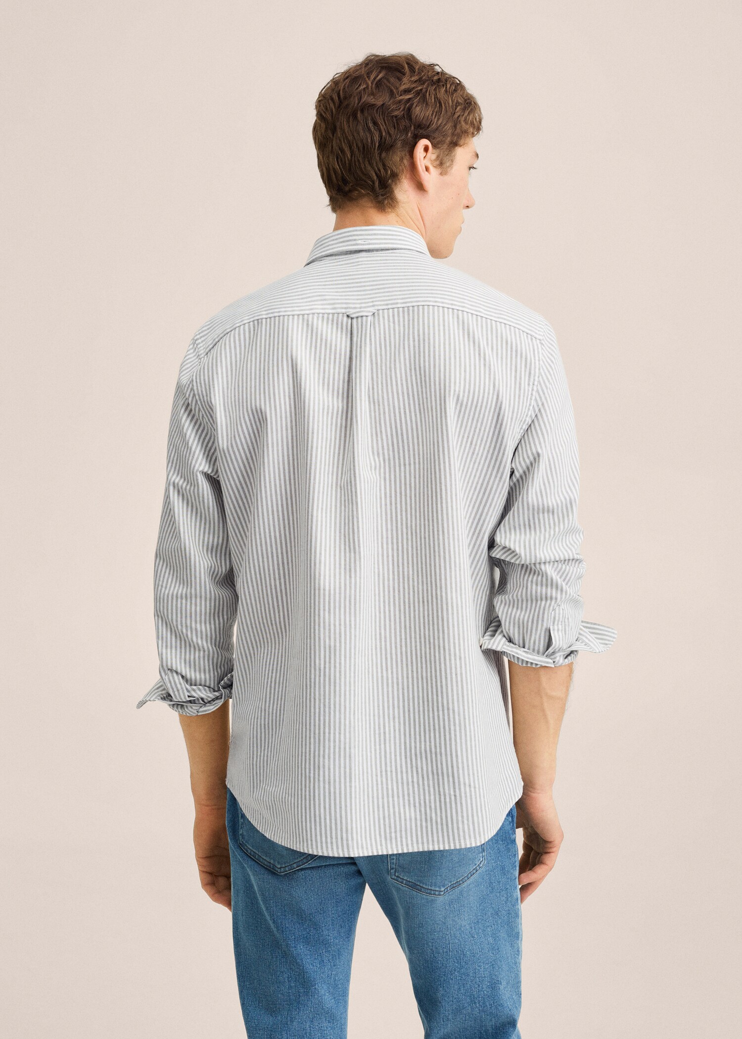 Regular-fit cotton striped shirt - Reverse of the article