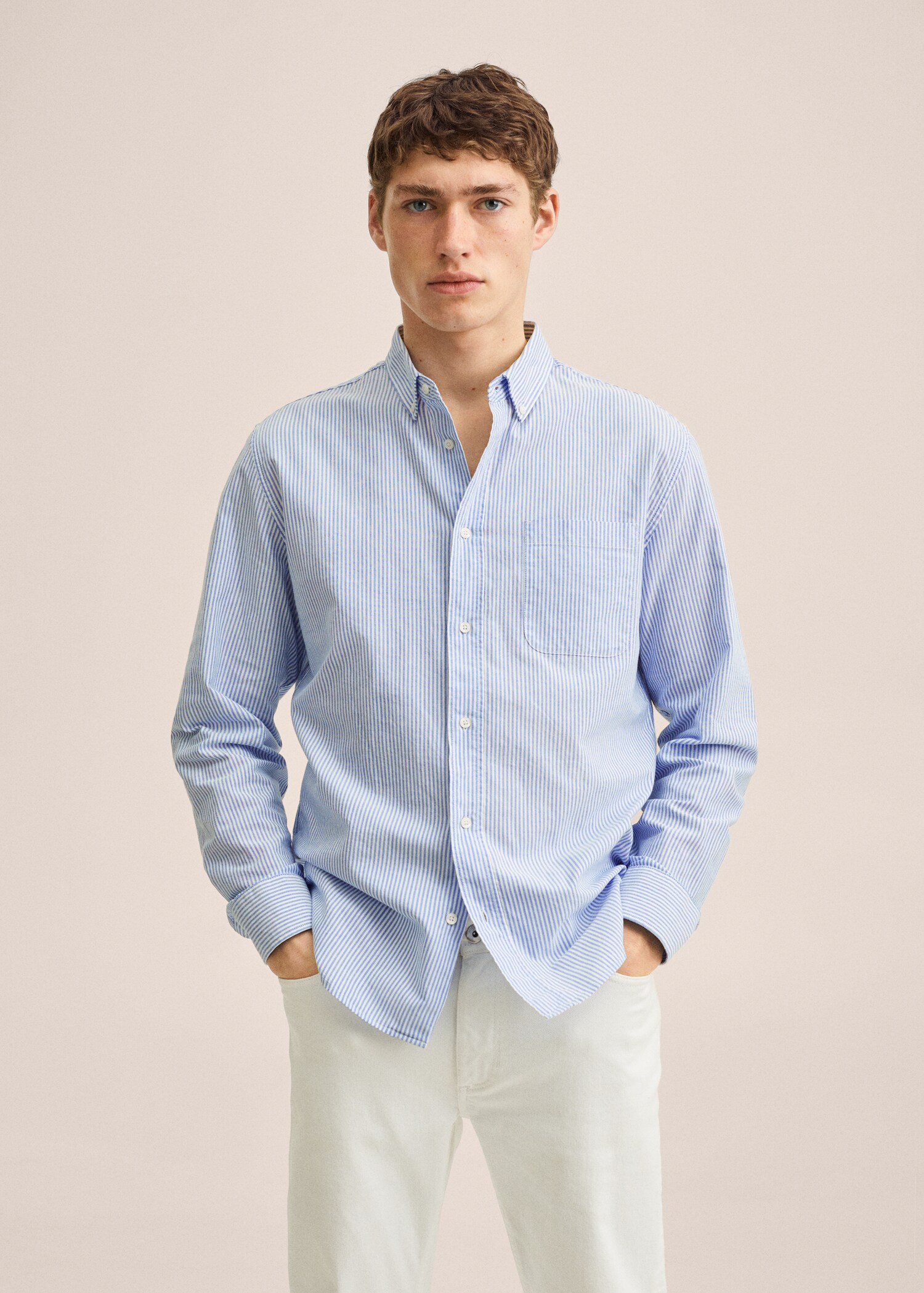 Regular-fit cotton striped shirt - Medium plane