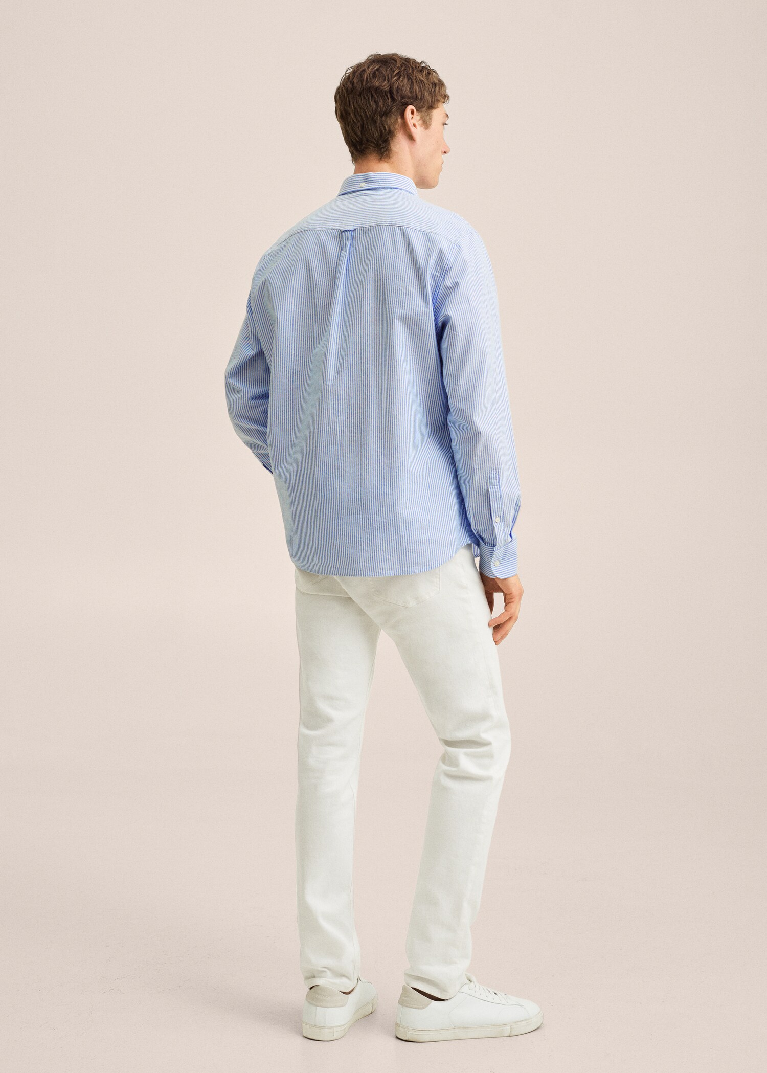 Regular-fit cotton striped shirt - Reverse of the article