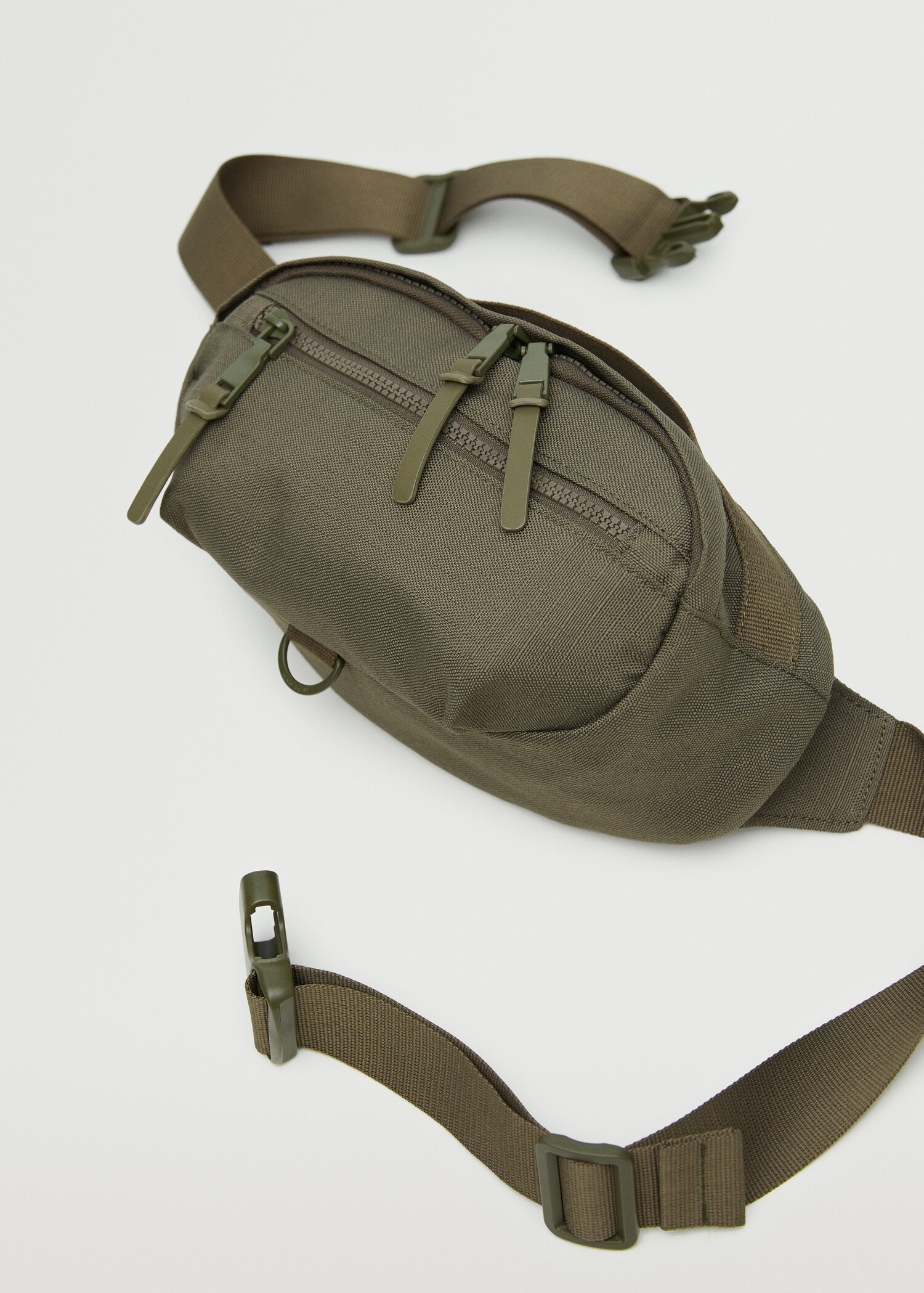 Canvas belt bag with zip - Medium plane