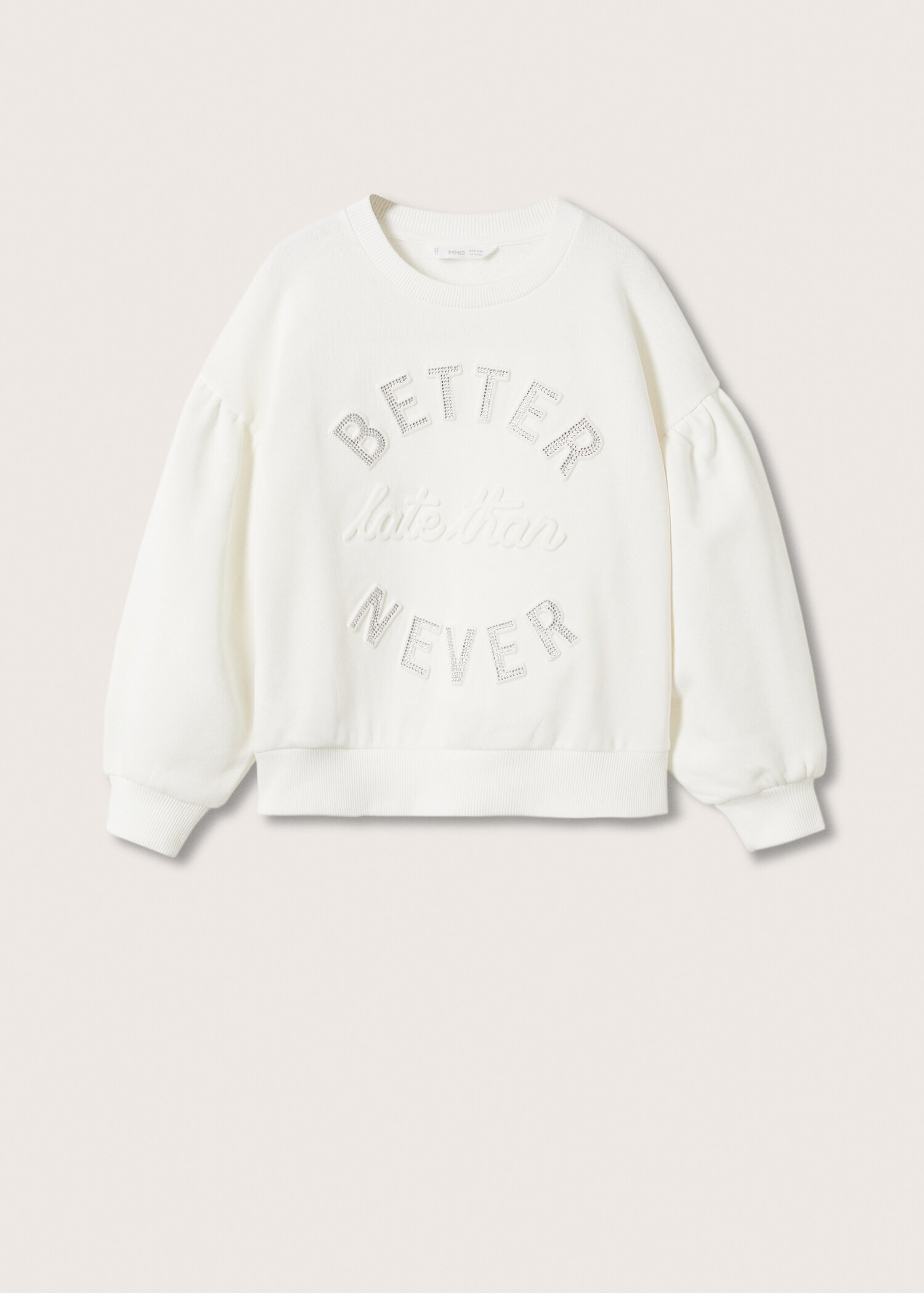 Sudadera algodón mensaje relieve - Artículo sin modelo