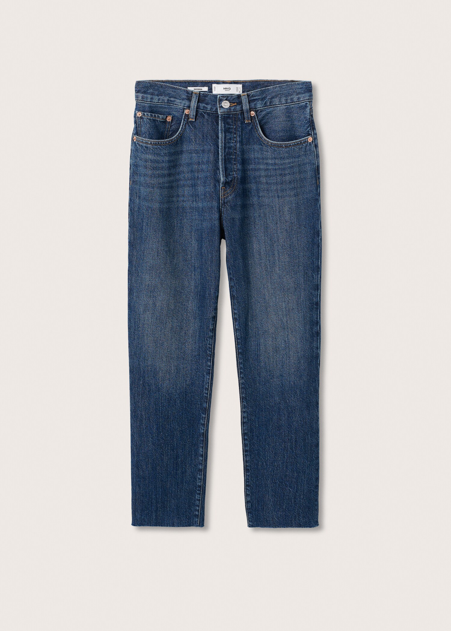 Highwaist straight cropped jeans - Article without model