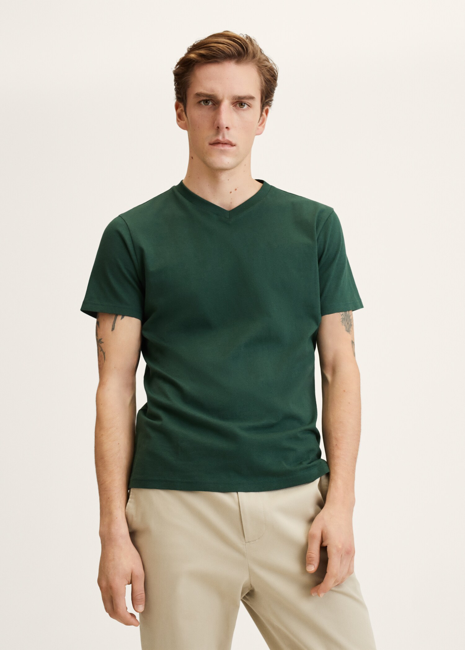 Sustainable cotton basic T-shirt - Medium plane