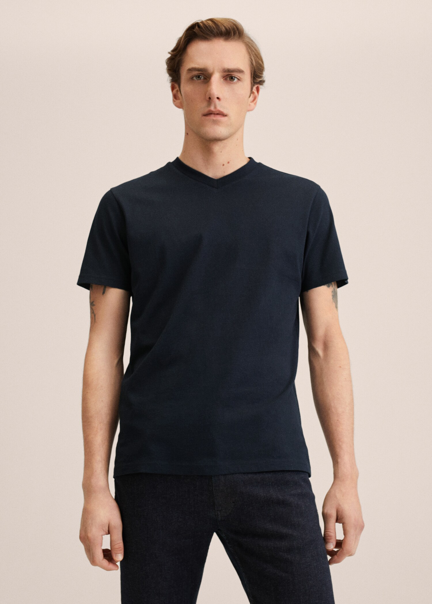 Sustainable cotton basic T-shirt - Medium plane