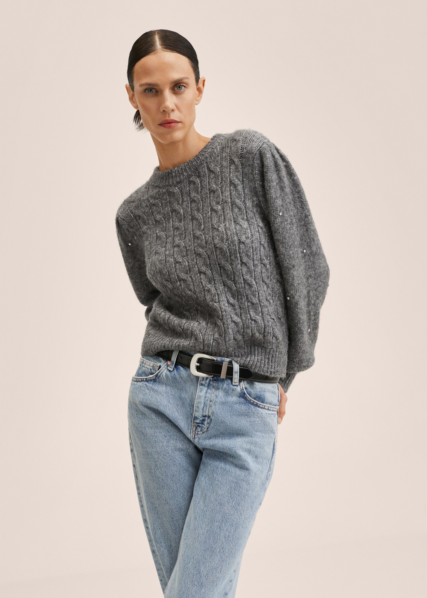 Jersey strass punto trenzado - Plano medio