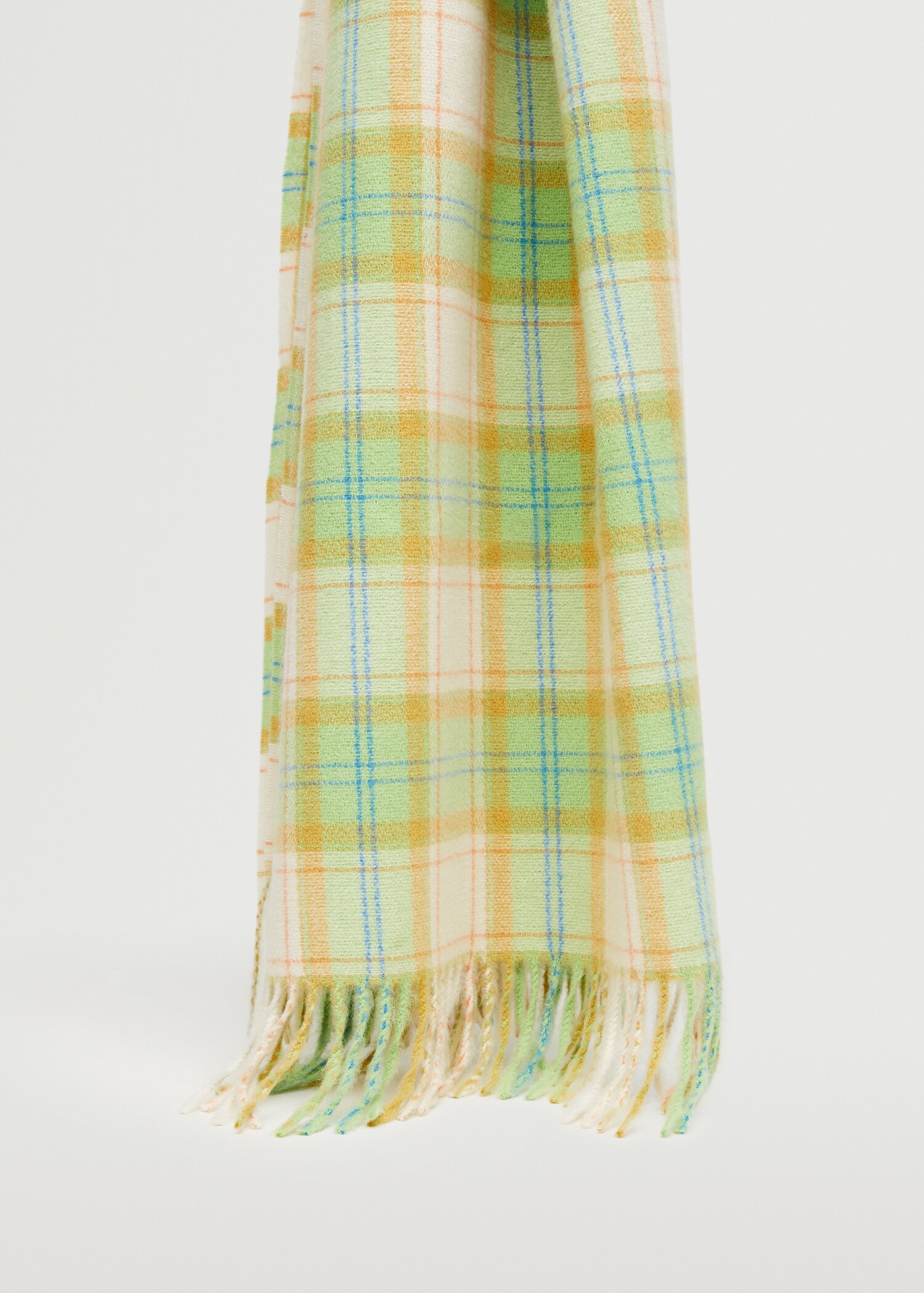 Fringed check scarf - Medium plane
