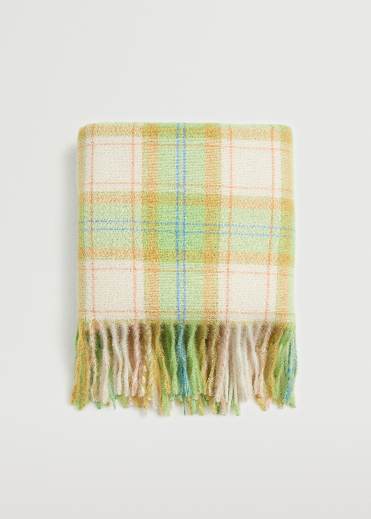 Fringed check scarf - Article without model
