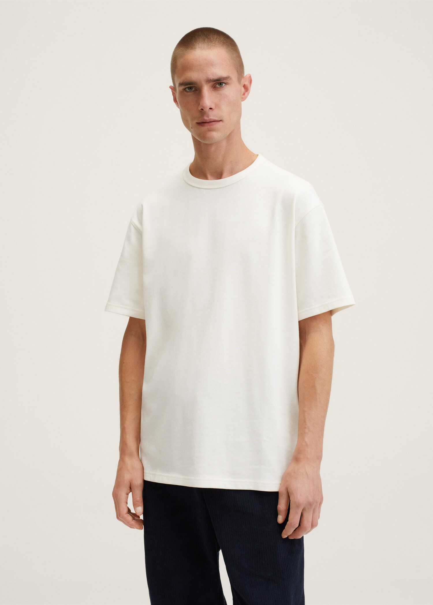 Relaxed fit cotton t-shirt - Medium plane