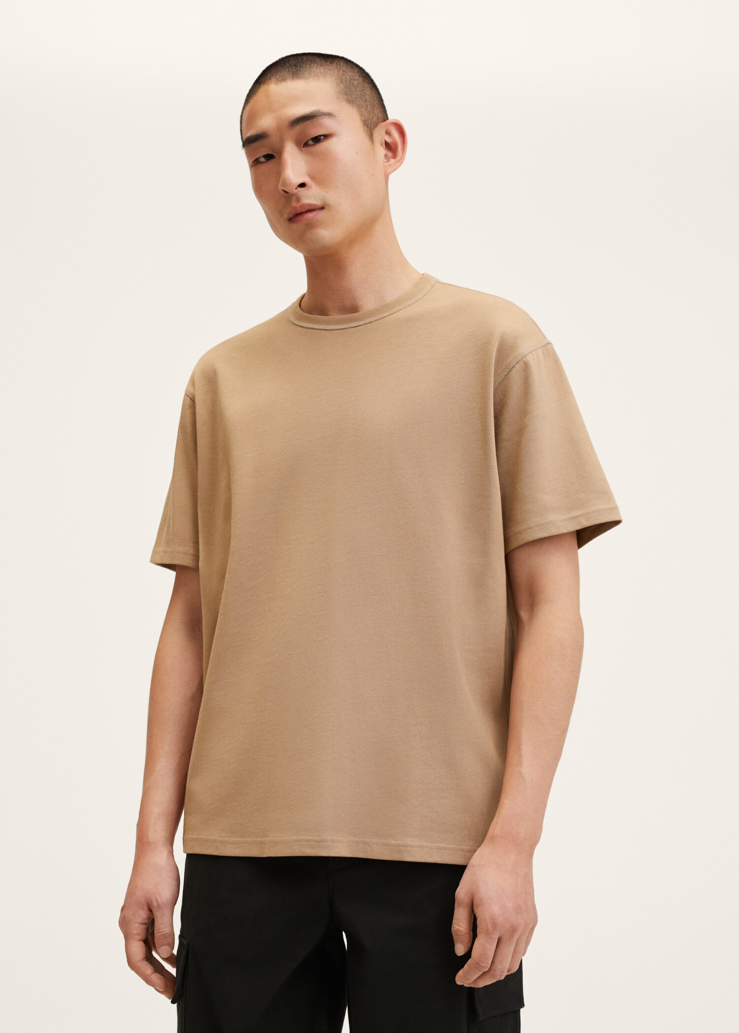 Relaxed fit cotton t-shirt - Medium plane