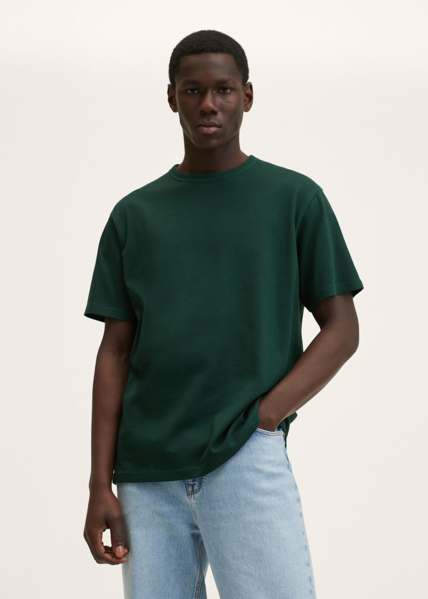 Relaxed fit cotton t-shirt - Medium plane