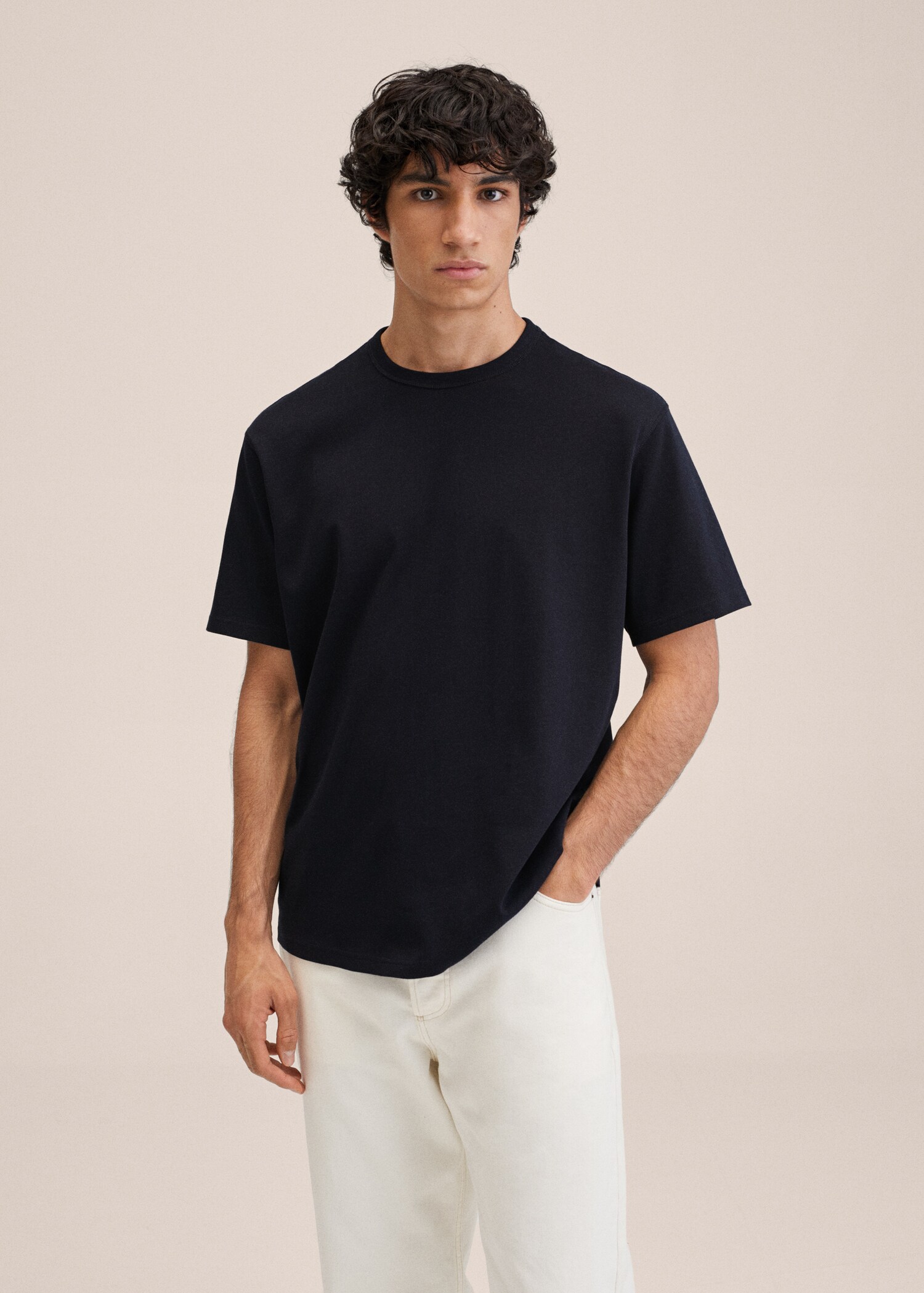 Relaxed fit cotton t-shirt - Medium plane