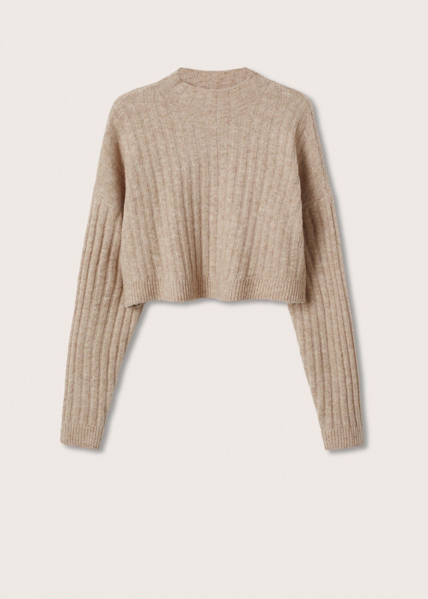 Žebrovaný svetr crop - Zboží bez modelu