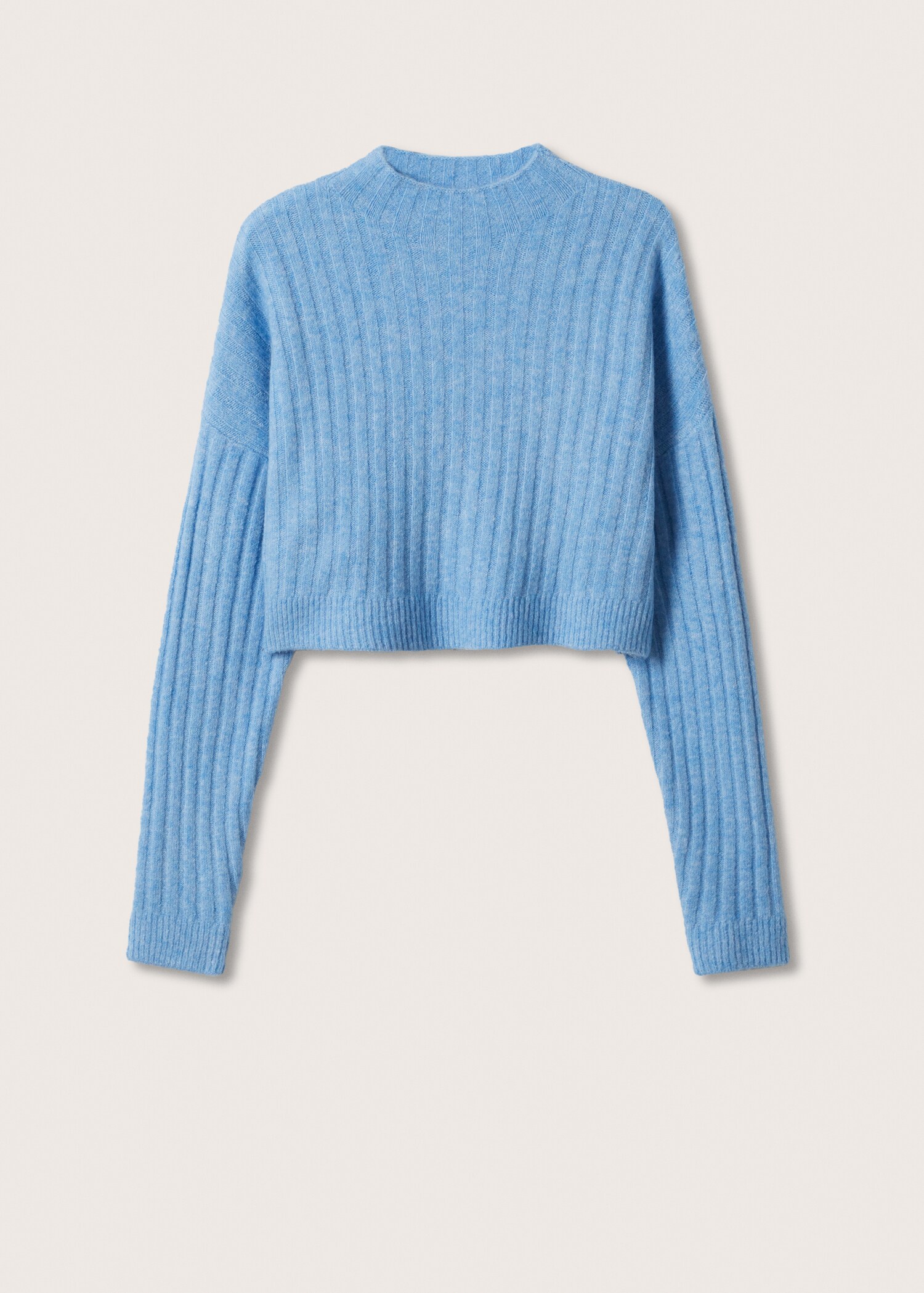 Žebrovaný svetr crop - Zboží bez modelu