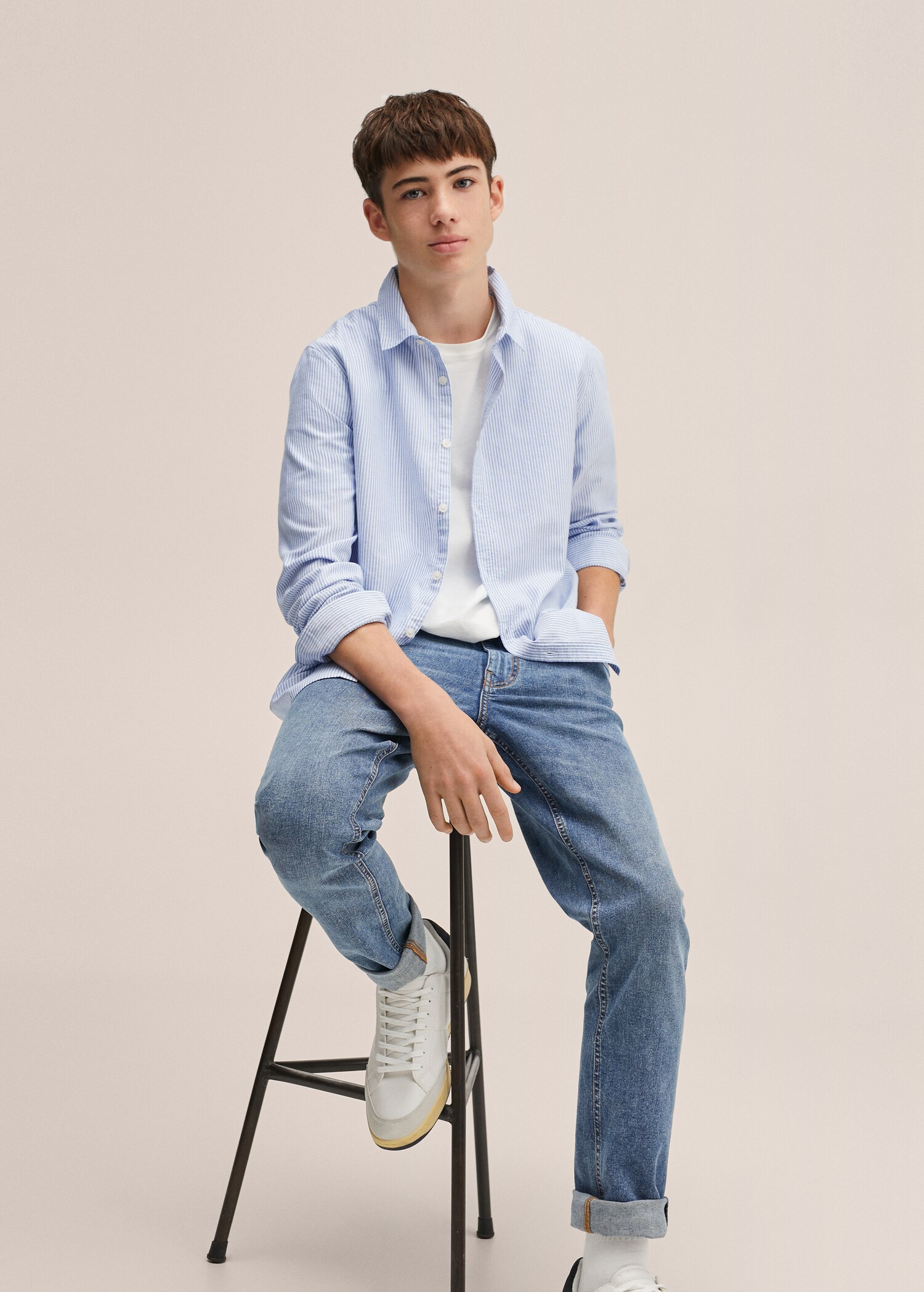 Camisa regular fit Oxford cotó - Pla mig
