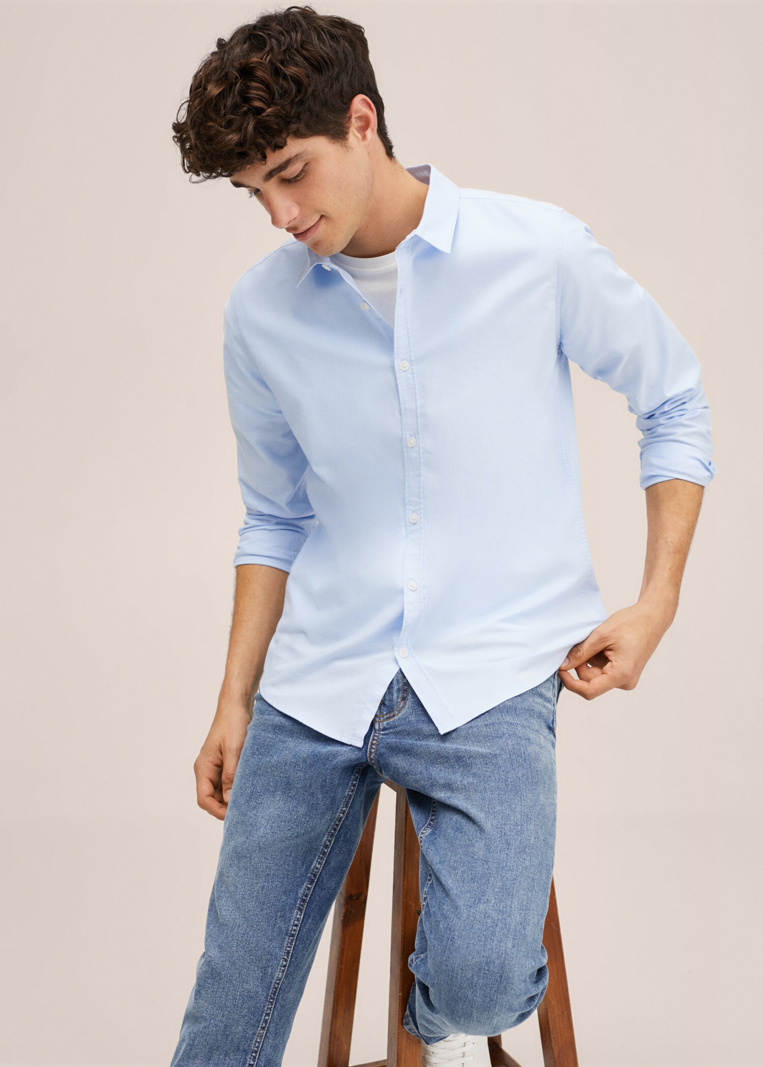 Camisa regular fit Oxford algodón - Plano medio