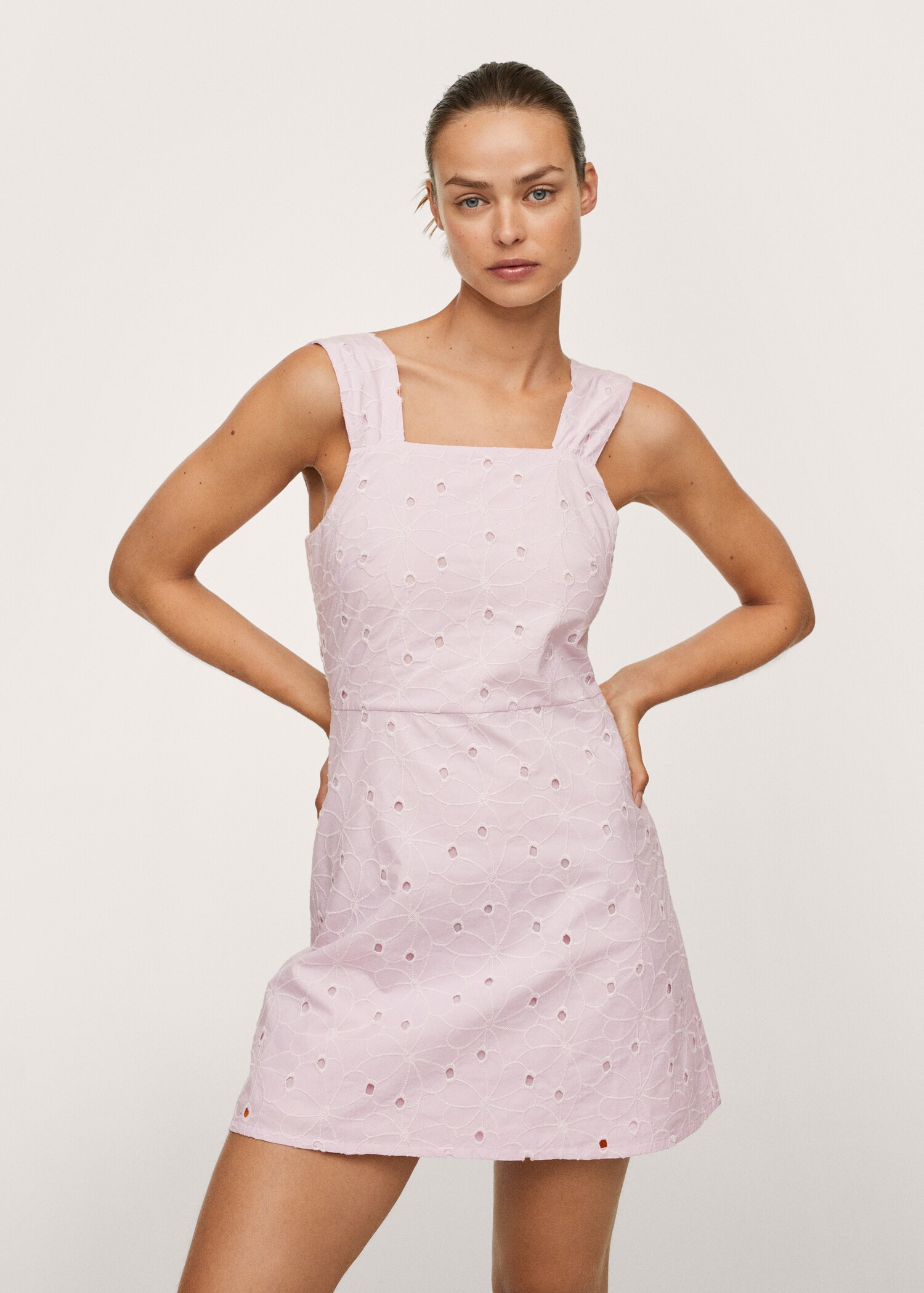 Embroidered cotton dress - Medium plane