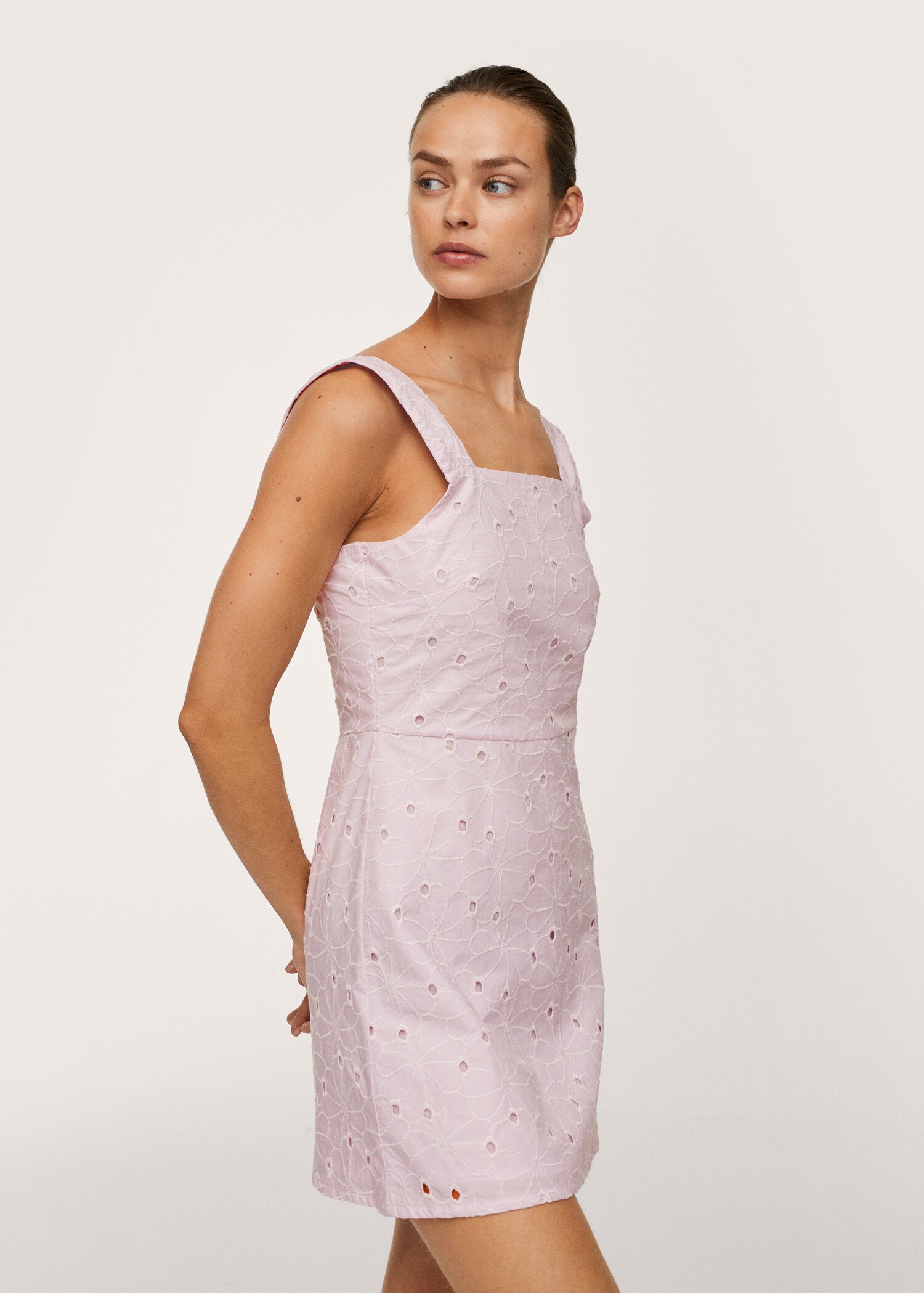 Embroidered cotton dress - Details of the article 2