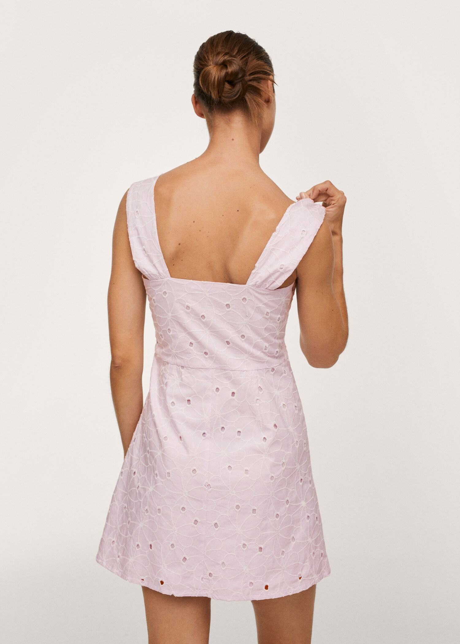 Embroidered cotton dress - Reverse of the article