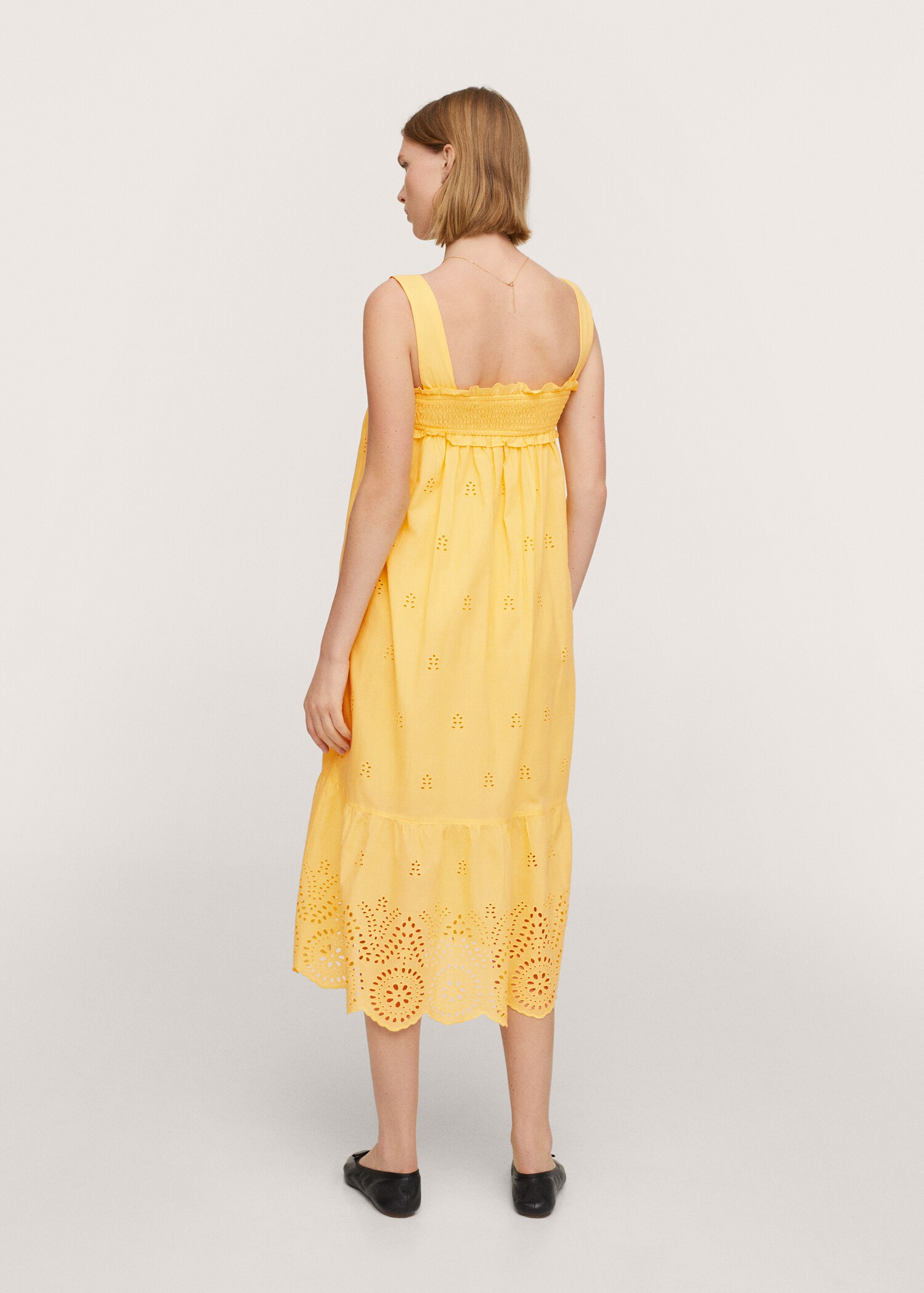 Vestido algodón detalles calados - Reverso del artículo