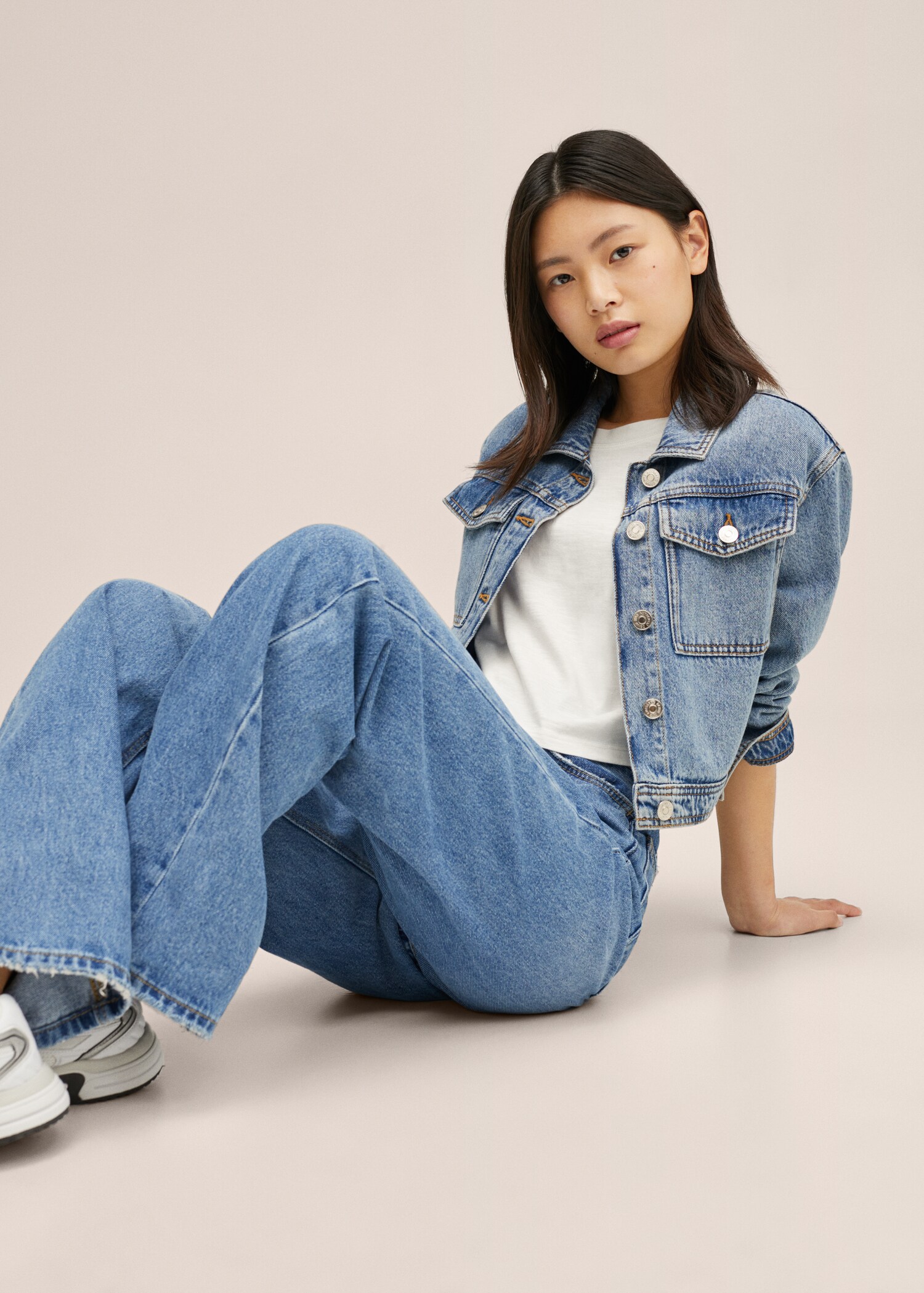 High-waist wideleg jeans - Details of the article 1
