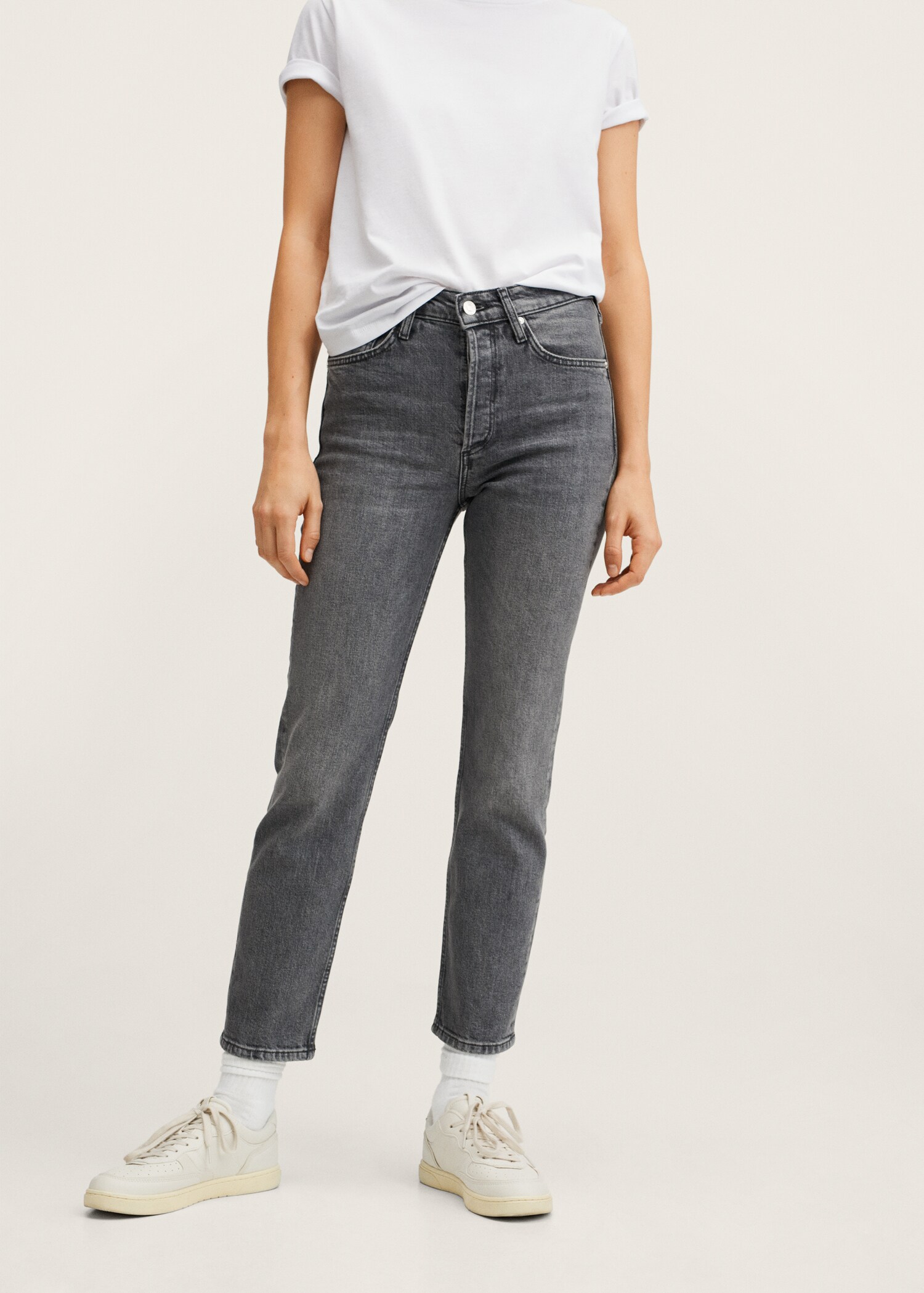 Slim mid-rise cropped jeans - Medium plane