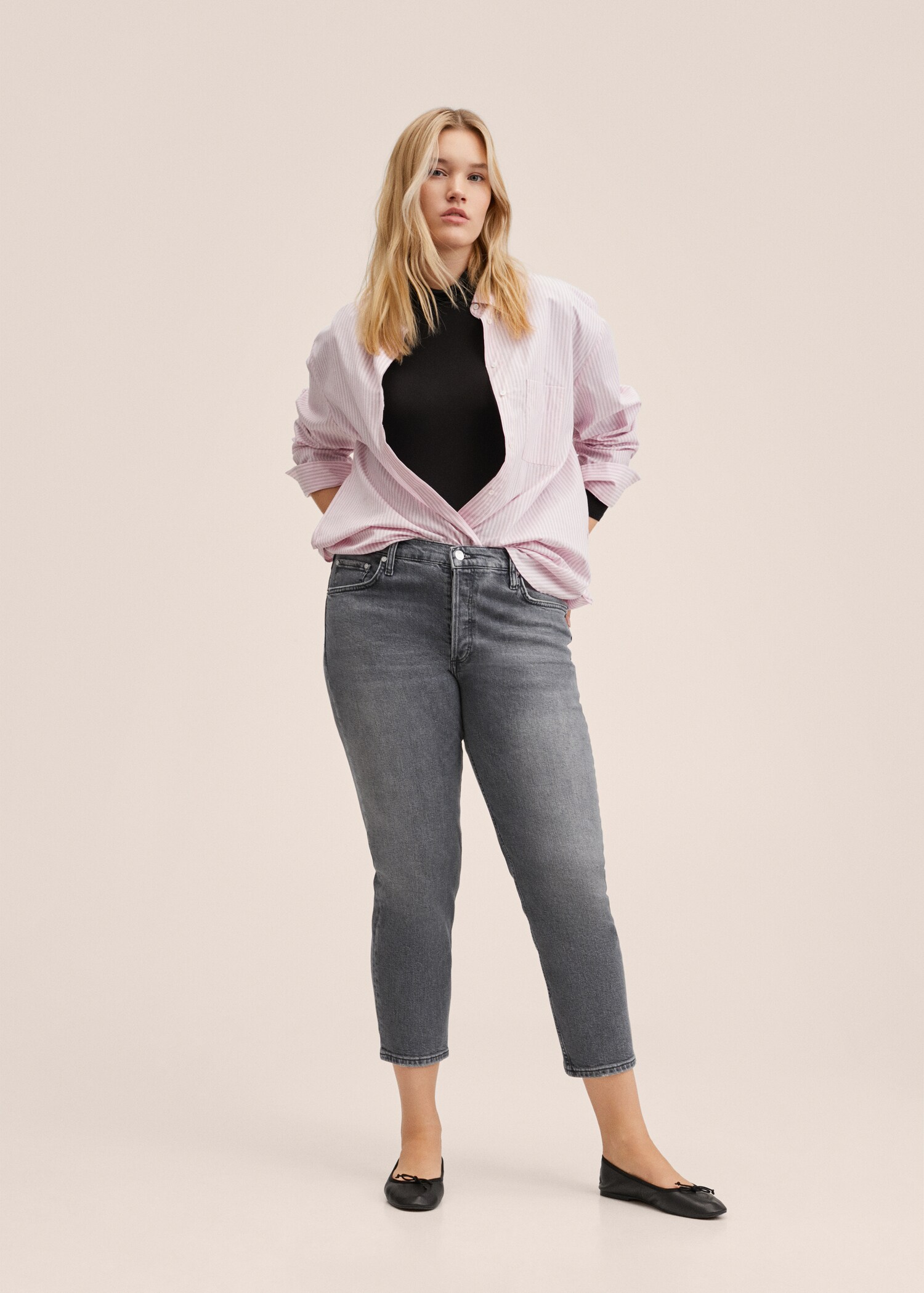 Slim mid-rise cropped jeans - Details of the article 3
