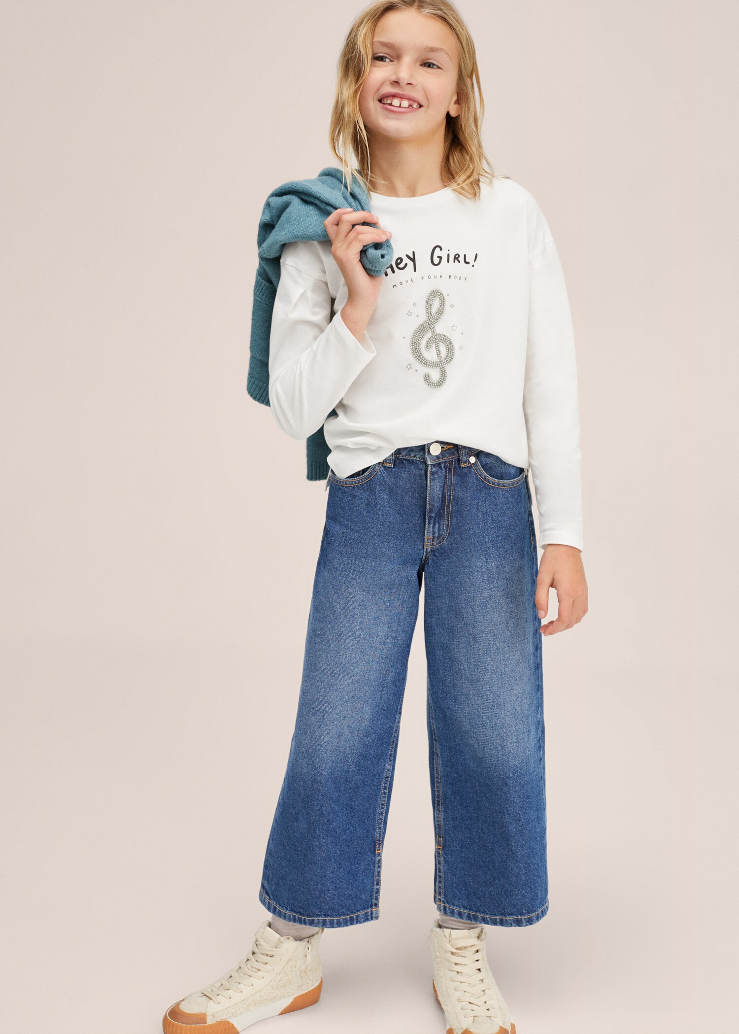 Long-sleeved t-shirt with beads - Medium plane